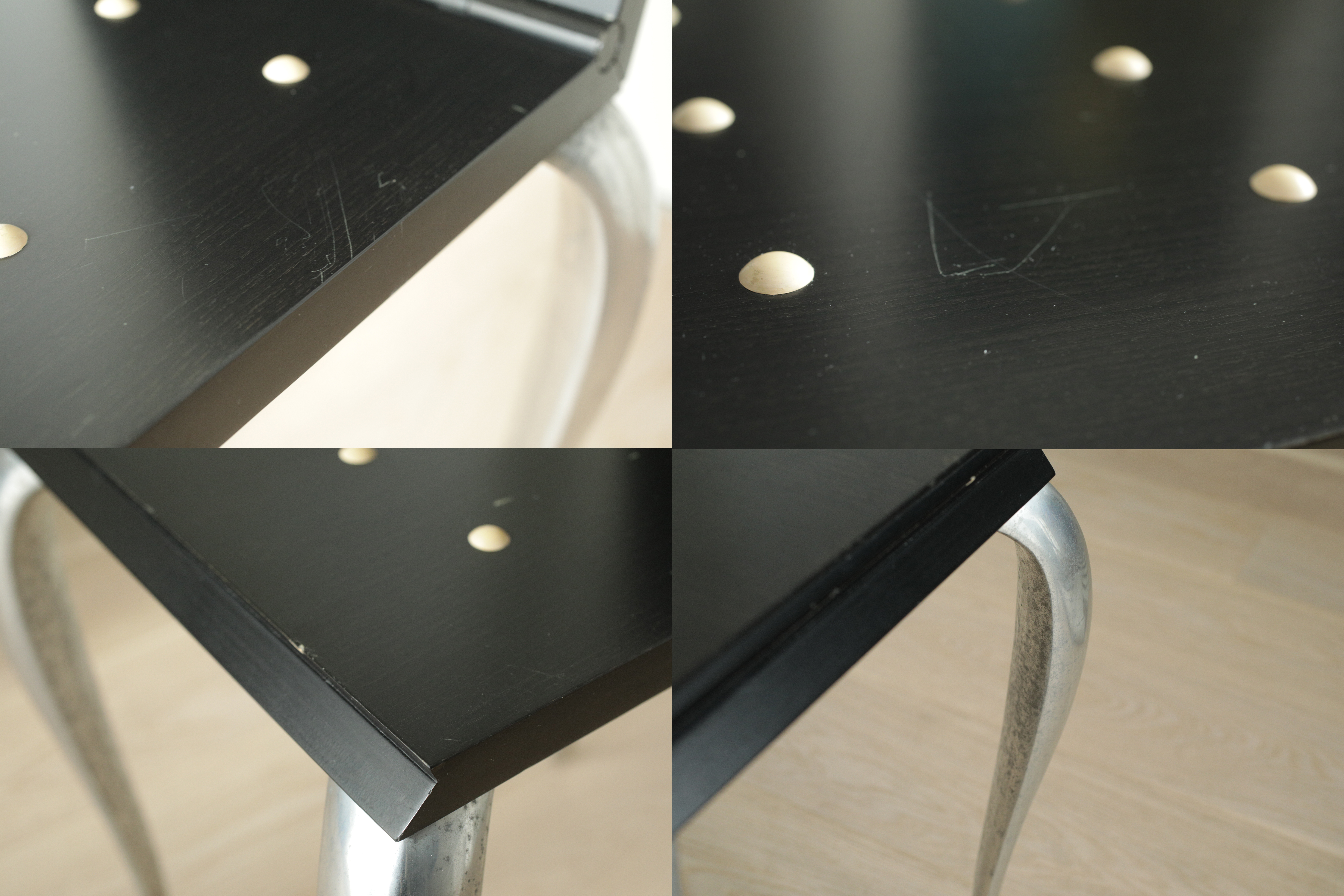 2x Lola Mundo Table Chair Philippe Starck Wood Black