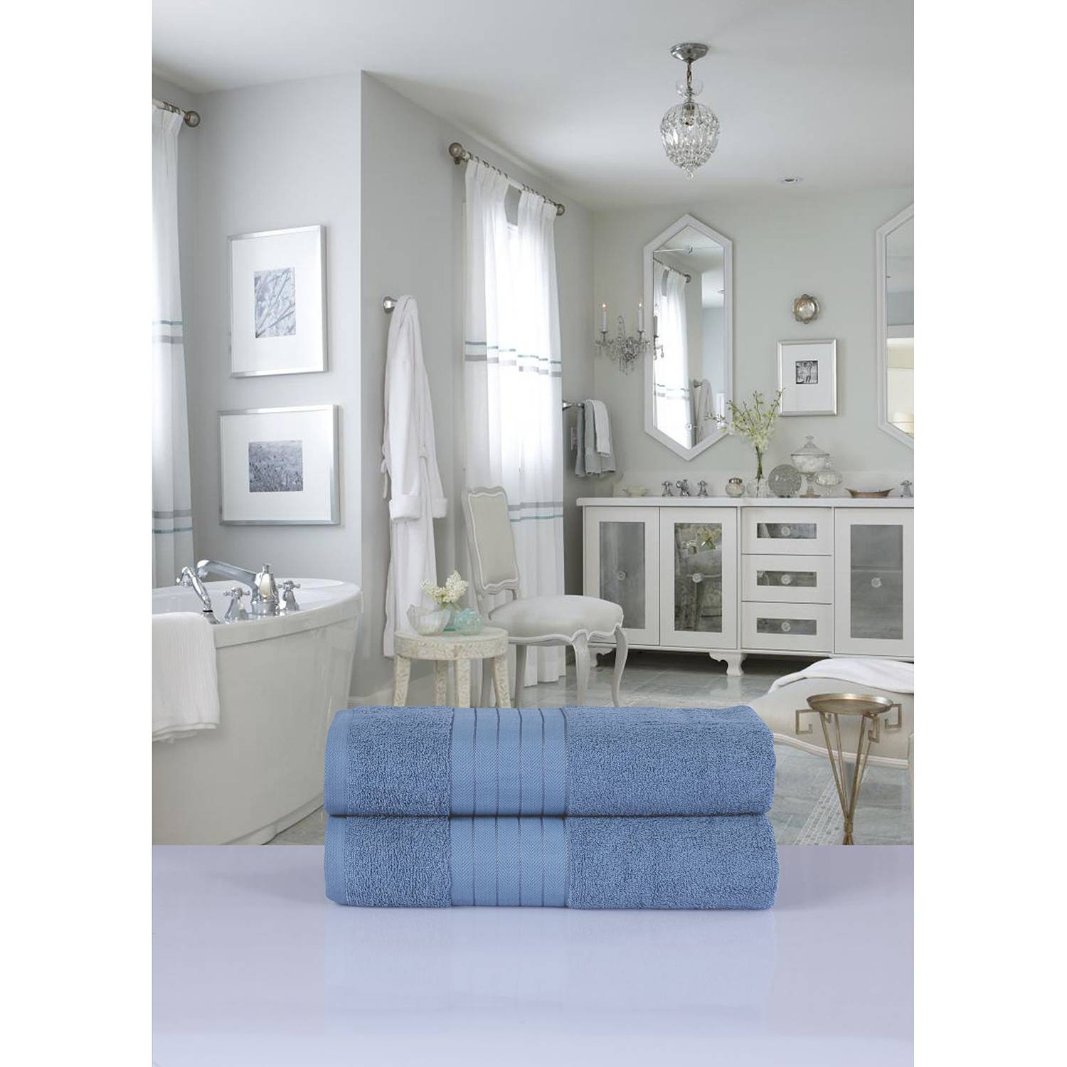 2x Cindy Handtuch Baumwolle Eisblau