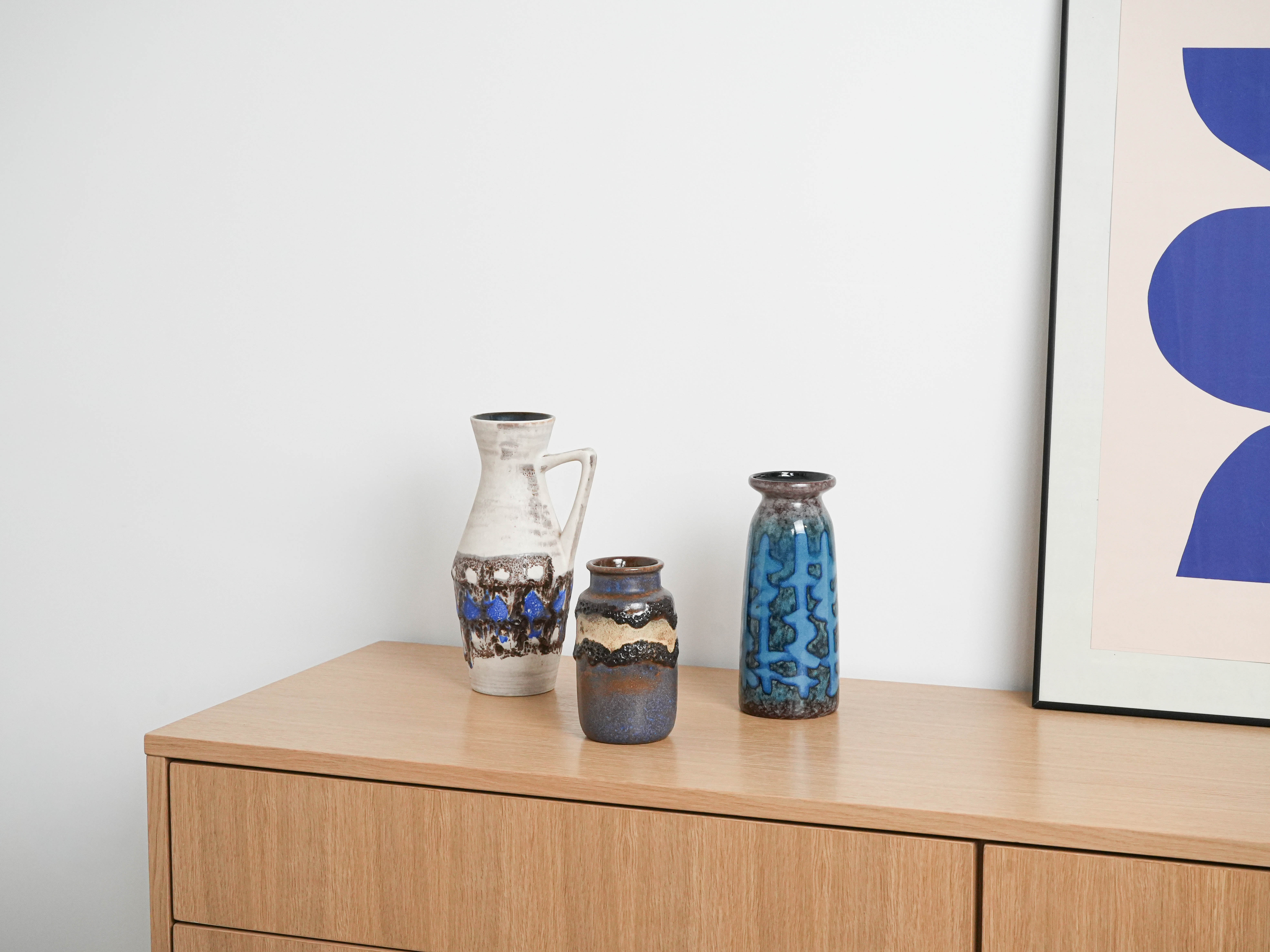 Keramikvase mit Henkel 1960er Jahre