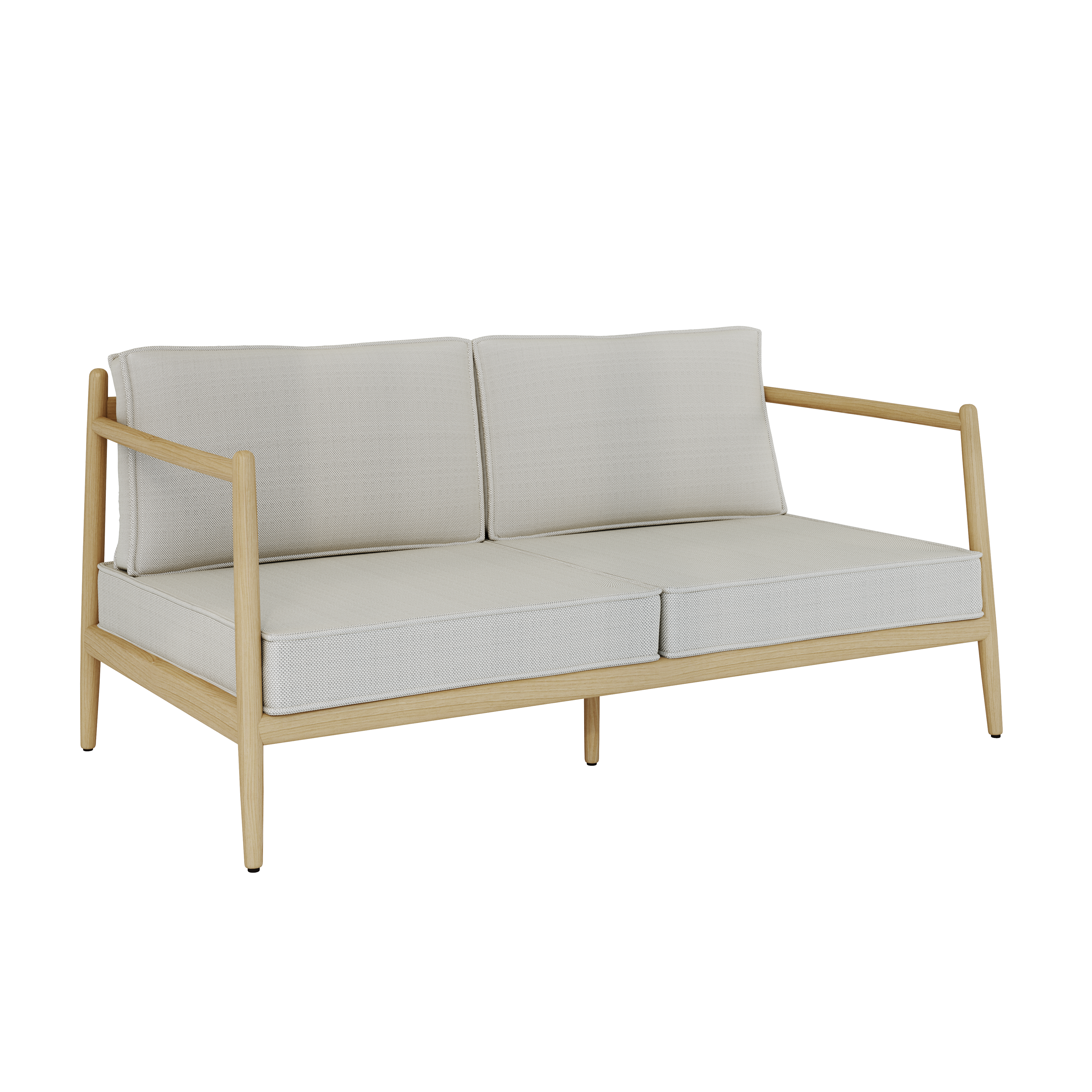 NOA Sofa 2-seater Teak-Rope Artichoke2x NOA Cushion Lounge-Chair 1-seater sand