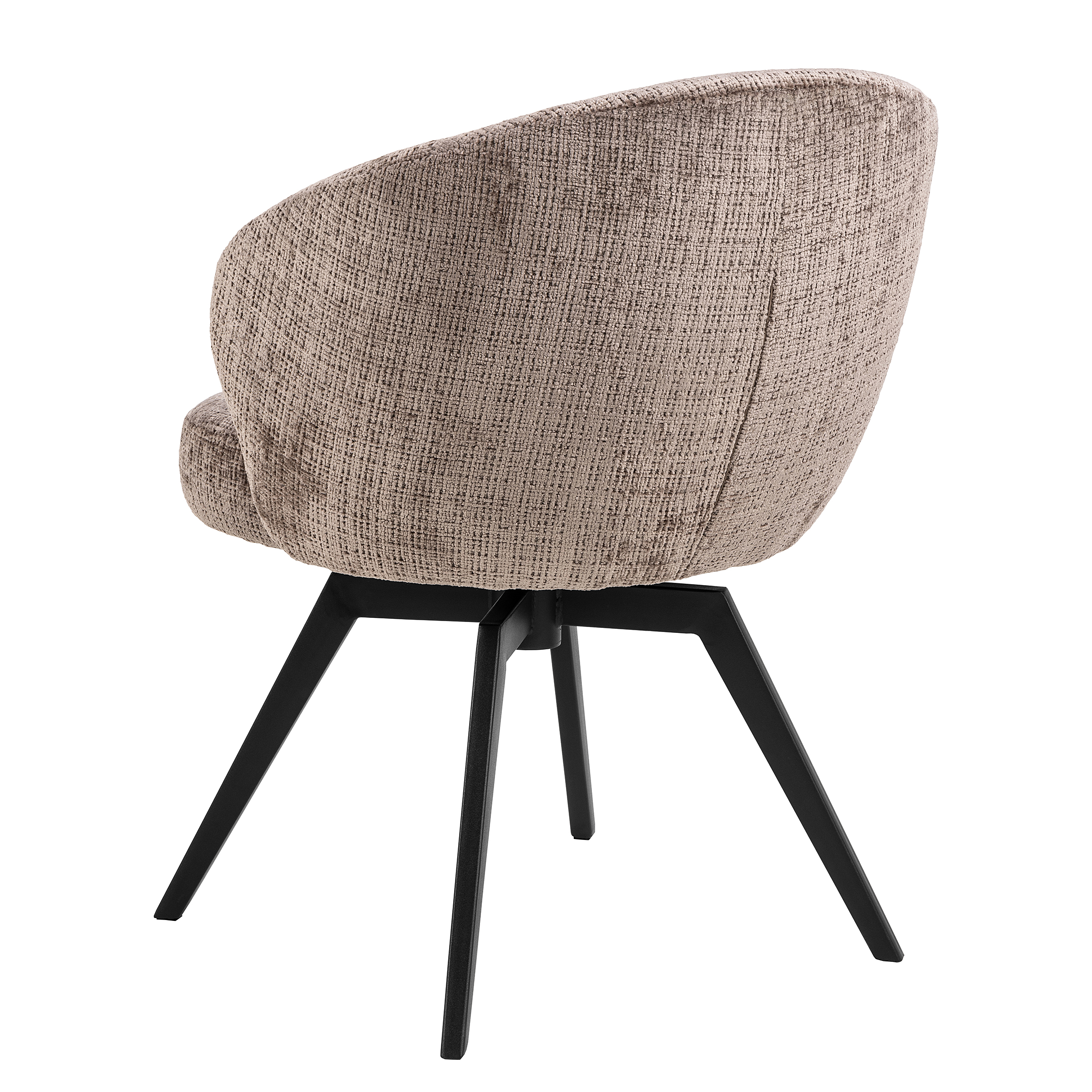 Armchair PERIM Textured fabric Steel Brown Black