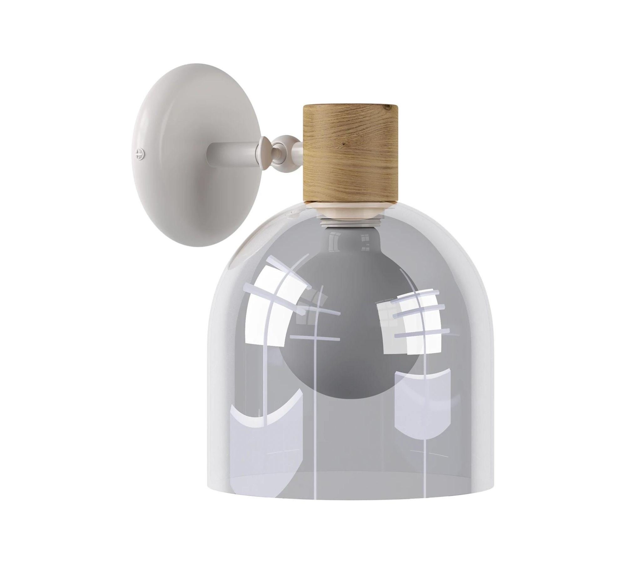 Wall lamp 1-flame metal clear glass