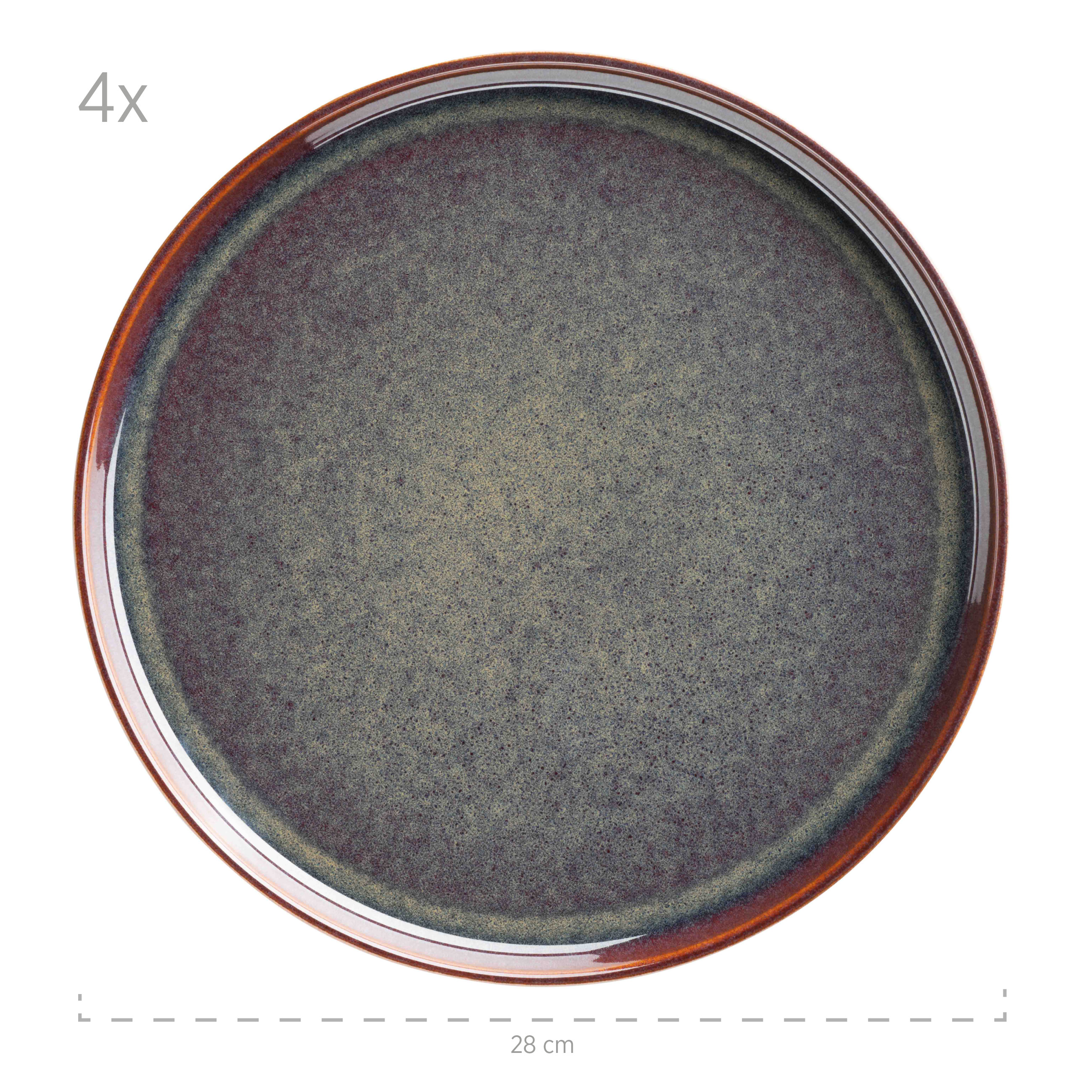 Dinner service Jungle Set of 8 Ceramic Multicolored