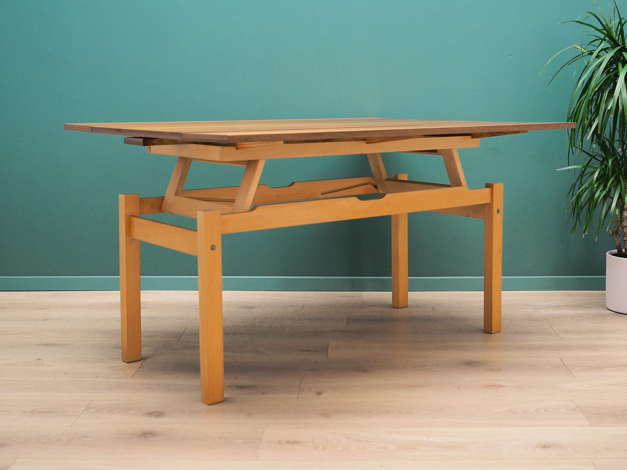 Vintage Table Wood Brown 1980s