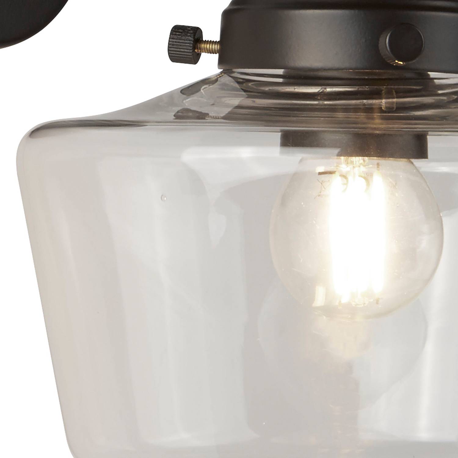 School House Wall Lamp Opal Glass Steel Single-Flame