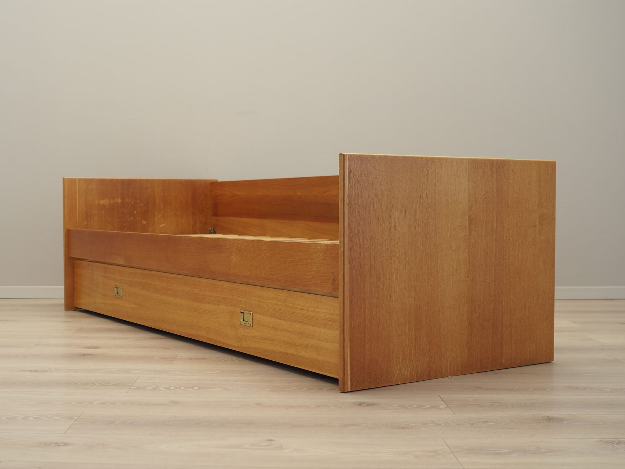 Vintage Bett Holz Braun 1970er Jahre 