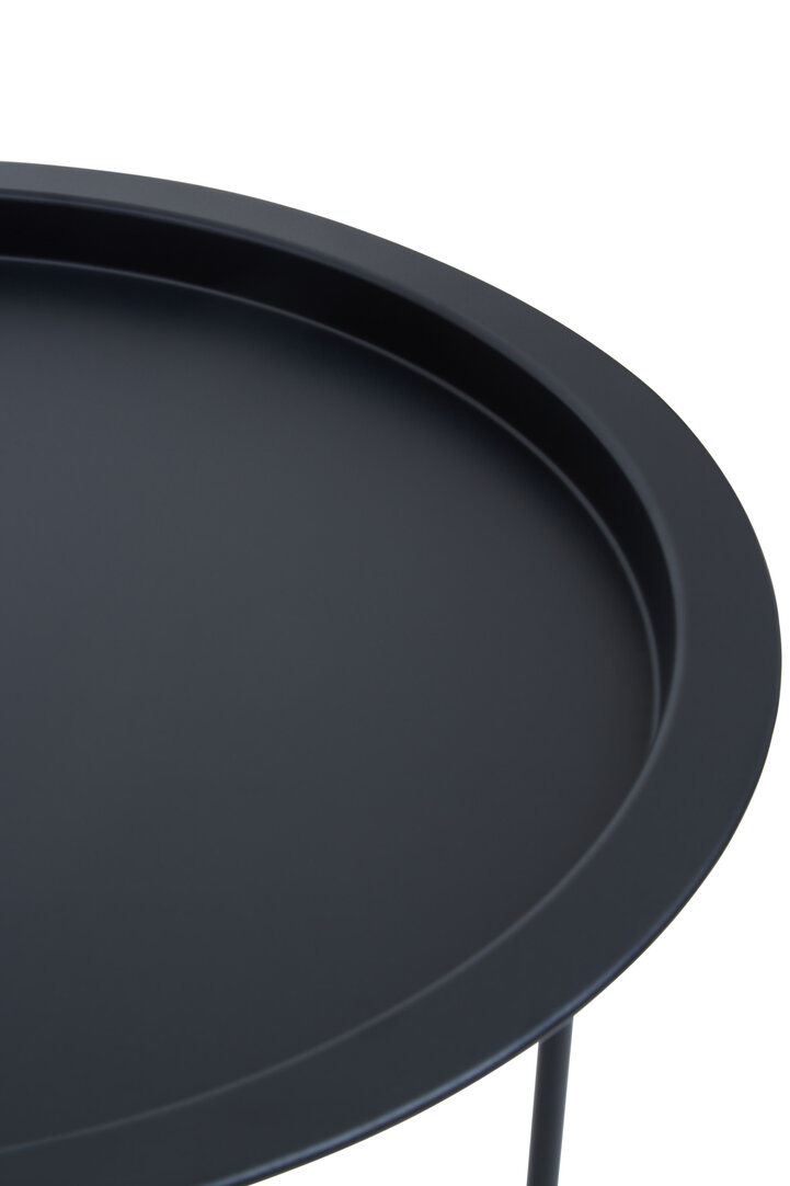Acero Tavolino rotondo metallo nero