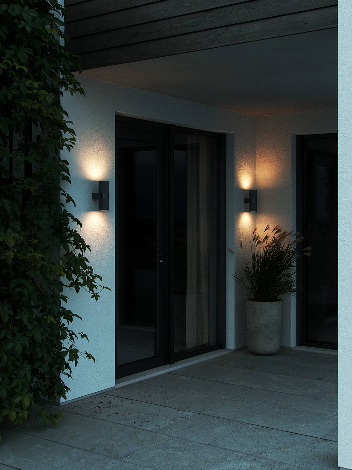 2-Flammig Wandleuchte Kyklop Ripple Aluminium Schwarz