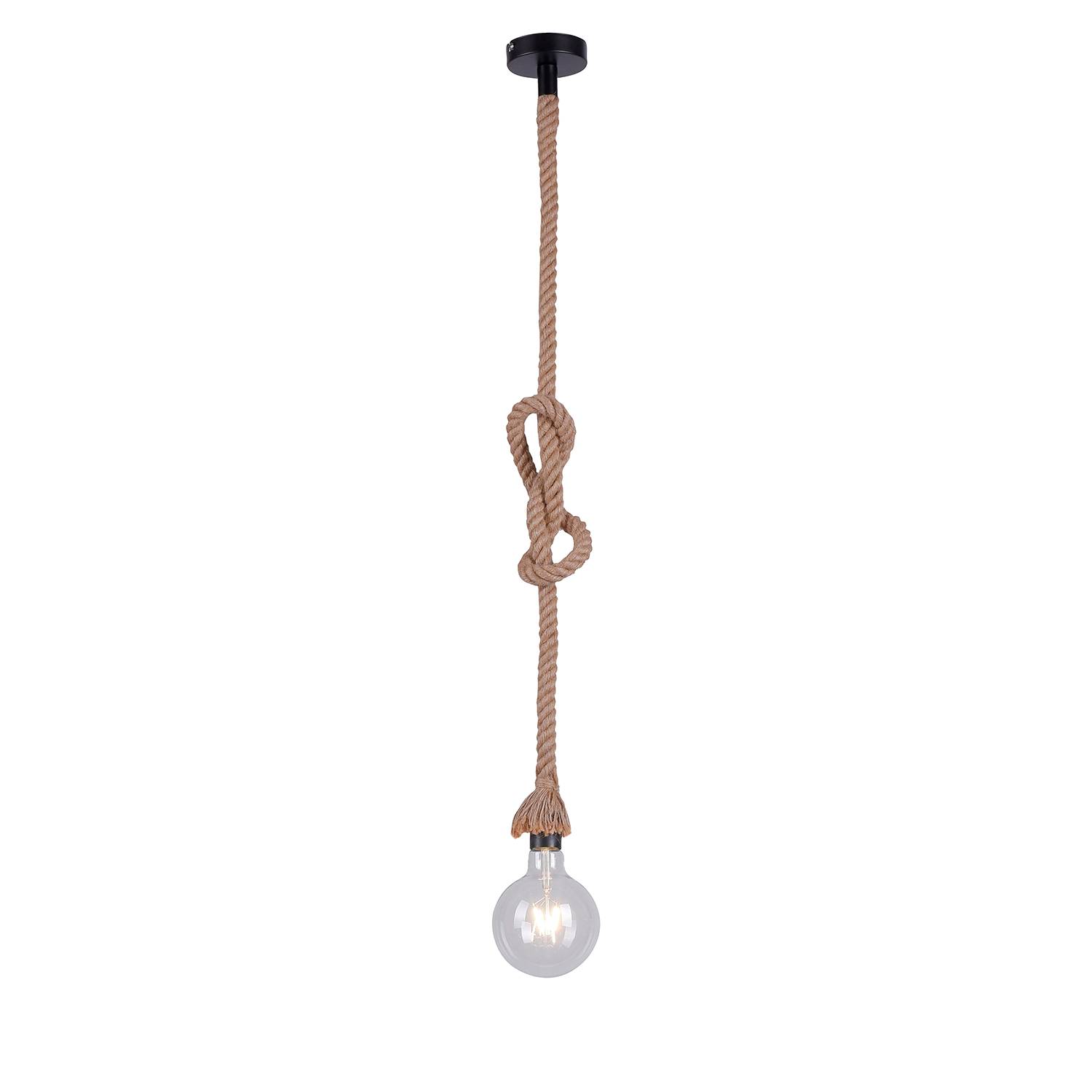 Rope I Pendant Light 1-Bulb Natural Fiber