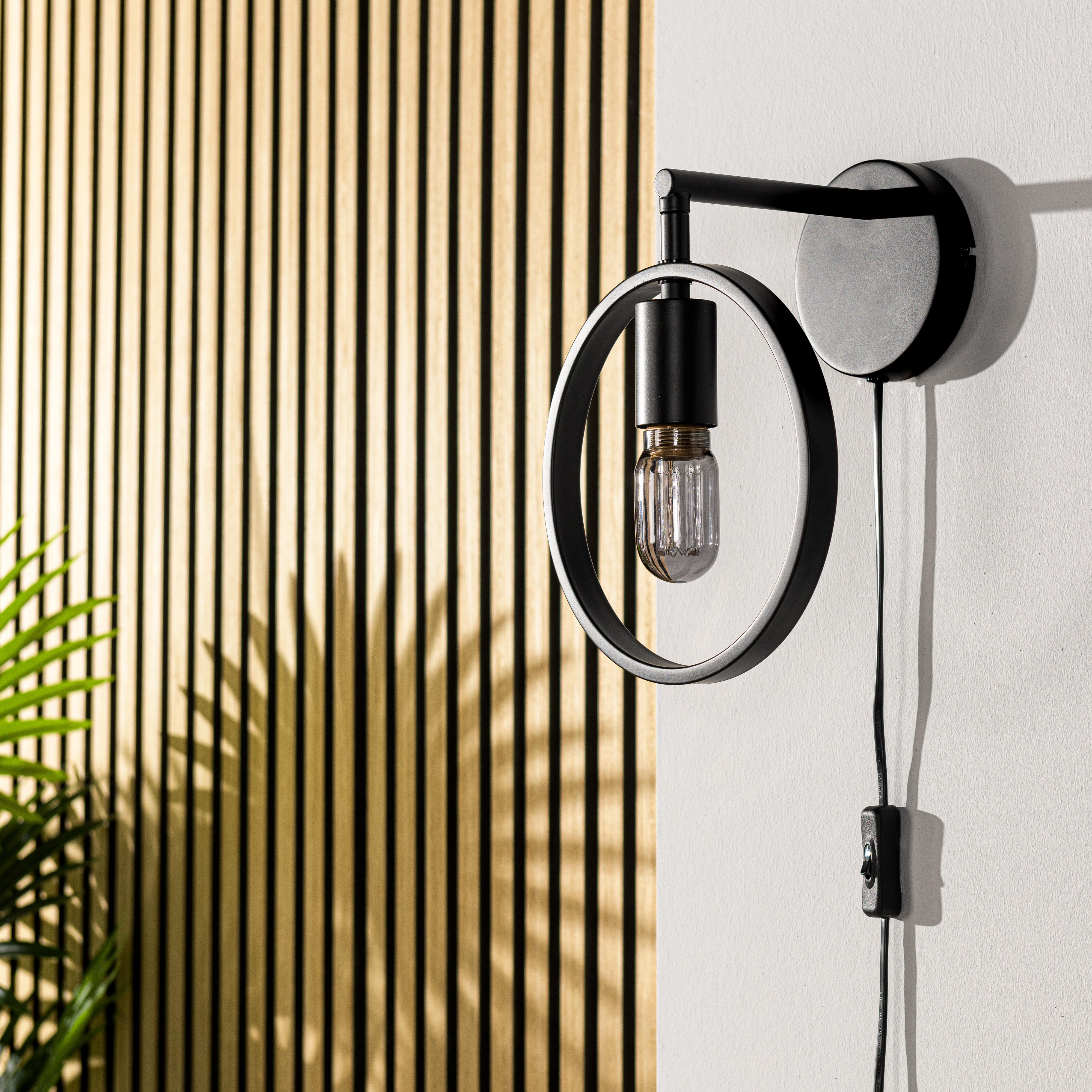 Wall lamp Metal Black