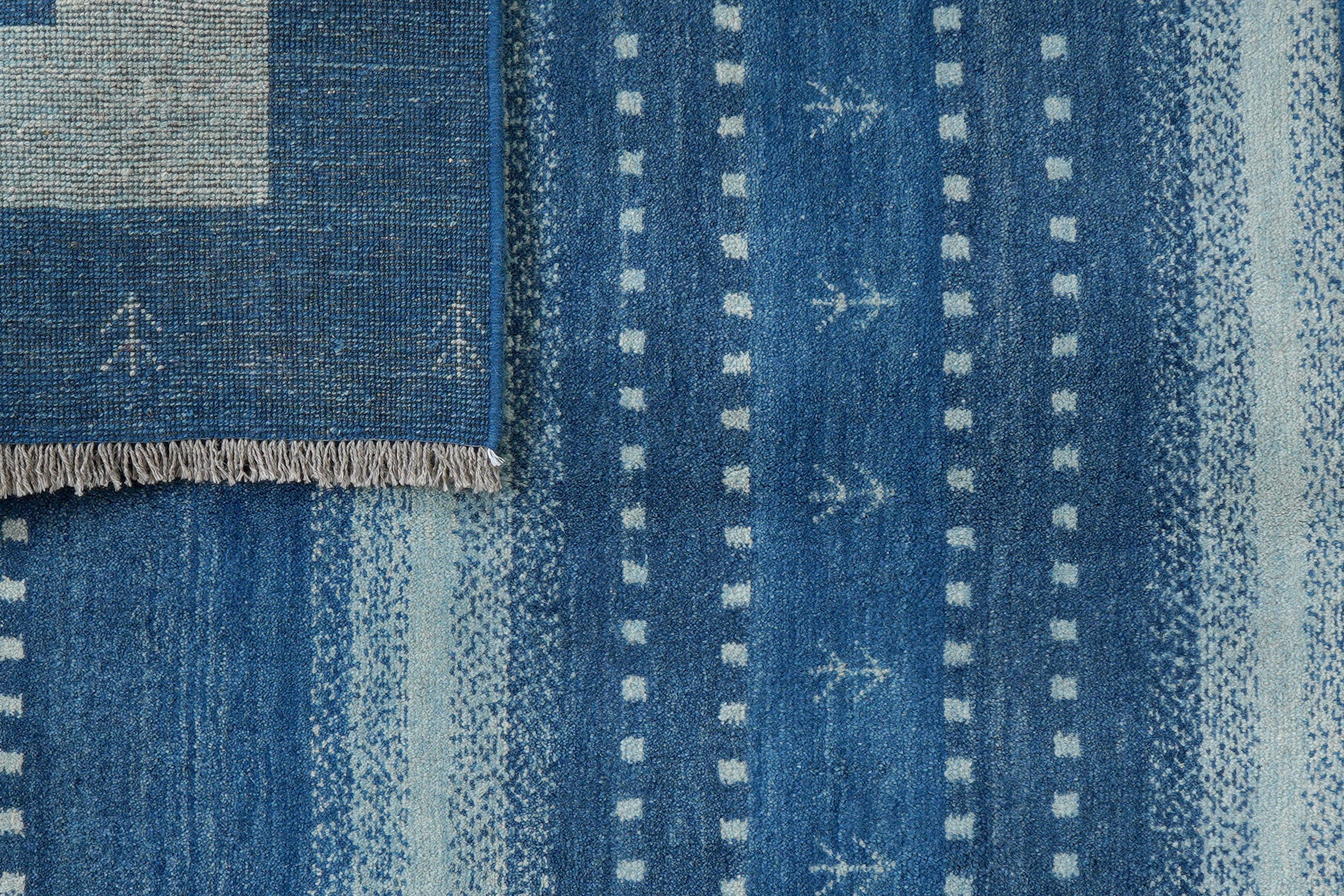 Gabbeh Sonnat Teppich Wolle Blau