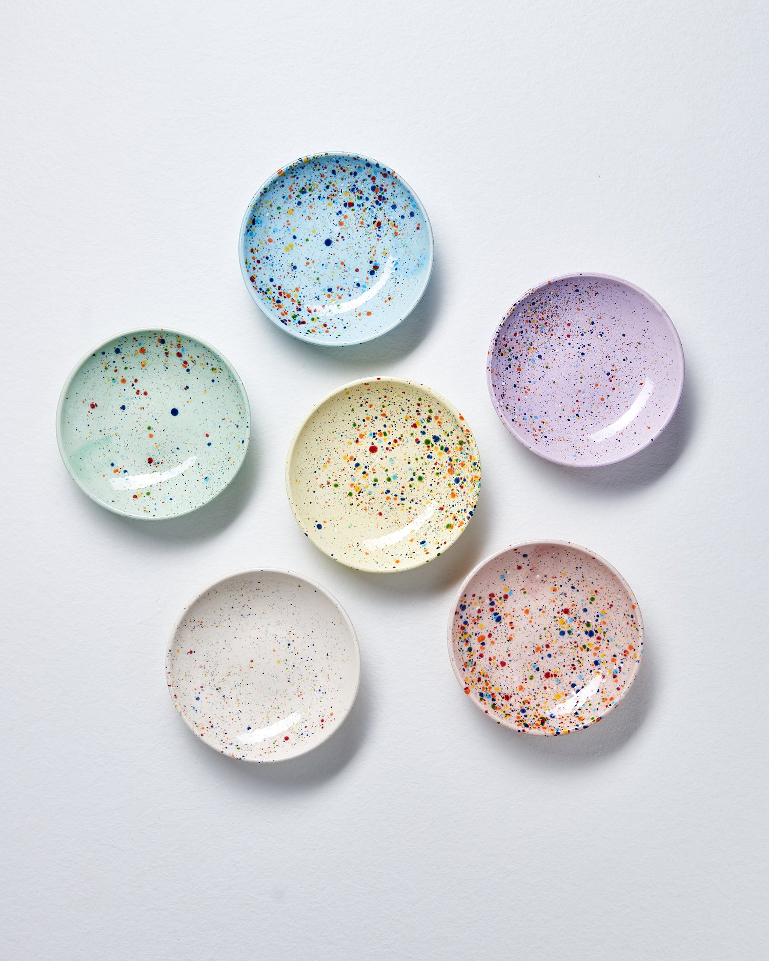 4x Party Mini Teller Keramik Blau 15 cm