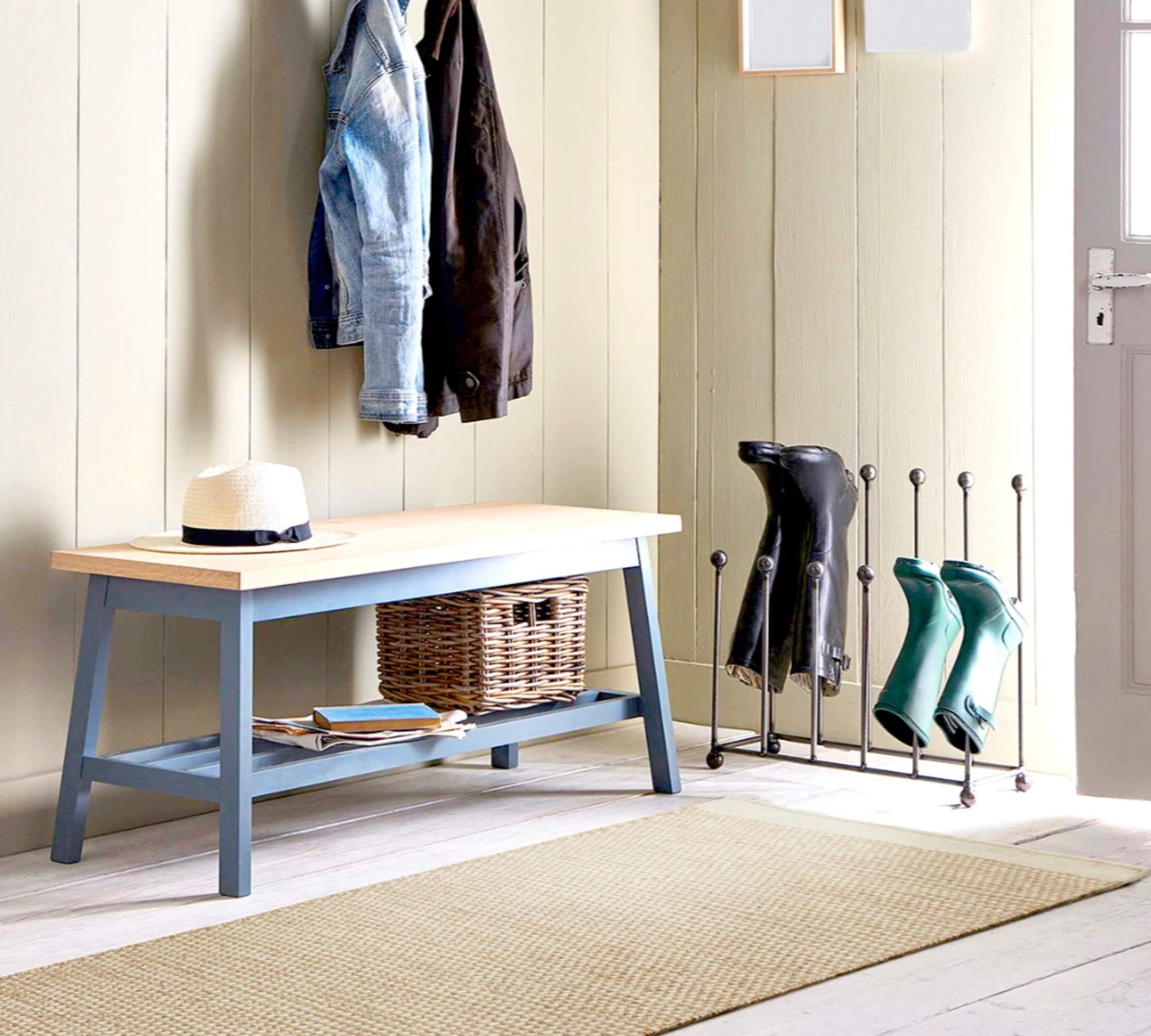 Teppich Wolle Baumwolle Creme 65 x 130 cm