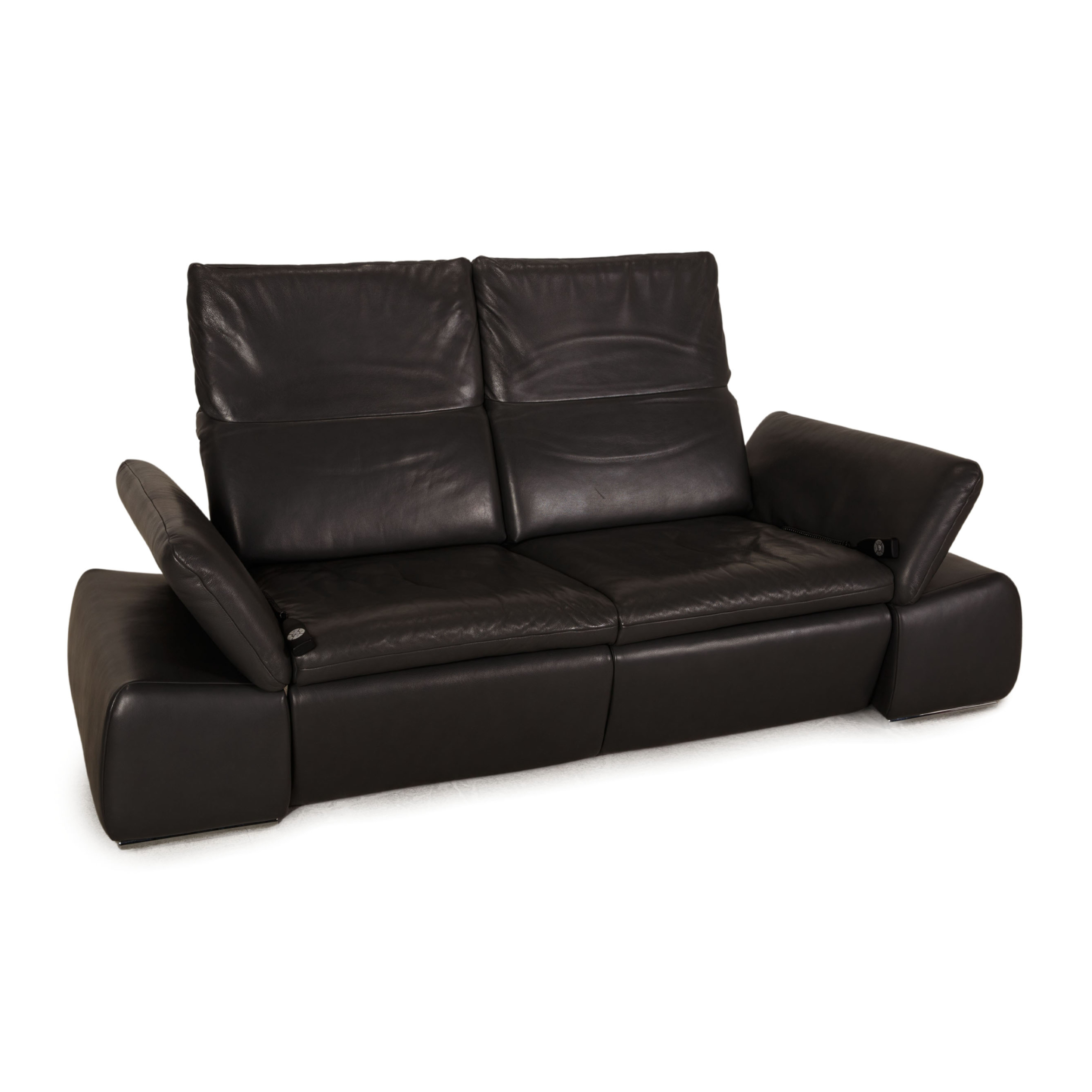 Evento Sofa 2-Sitzer Leder Grau Relaxfunktion