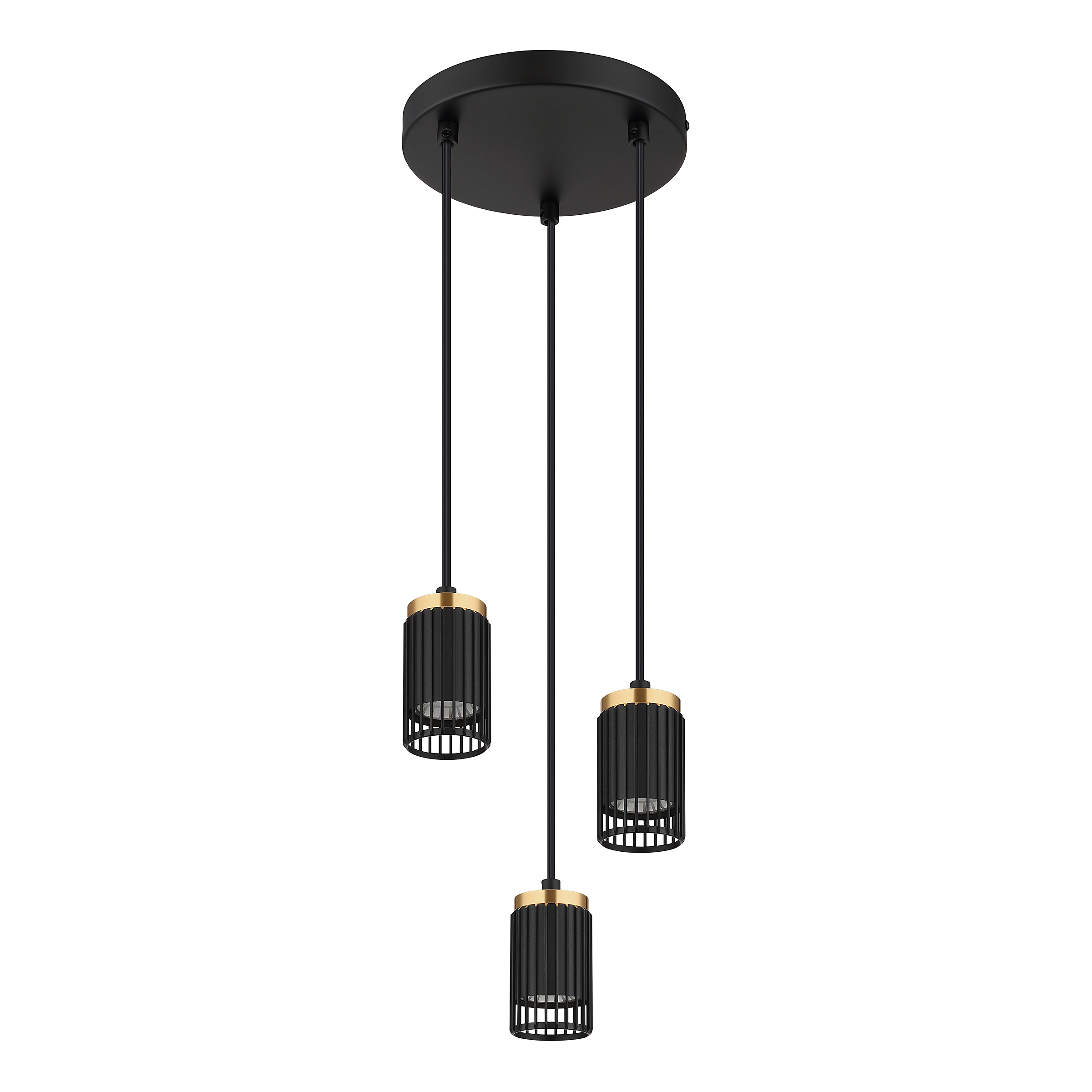 Pendelleuchte Korben Typ A Eisen 3-flammig Schwarz