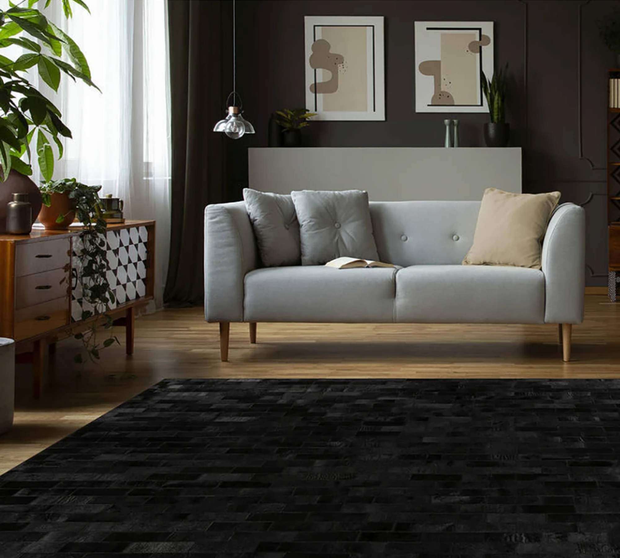 Fellteppich Schwarz