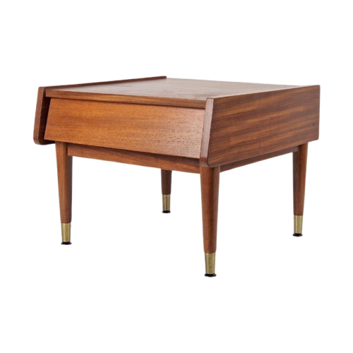 Vintage Nachttisch Teakholz Braun 1960er Jahre