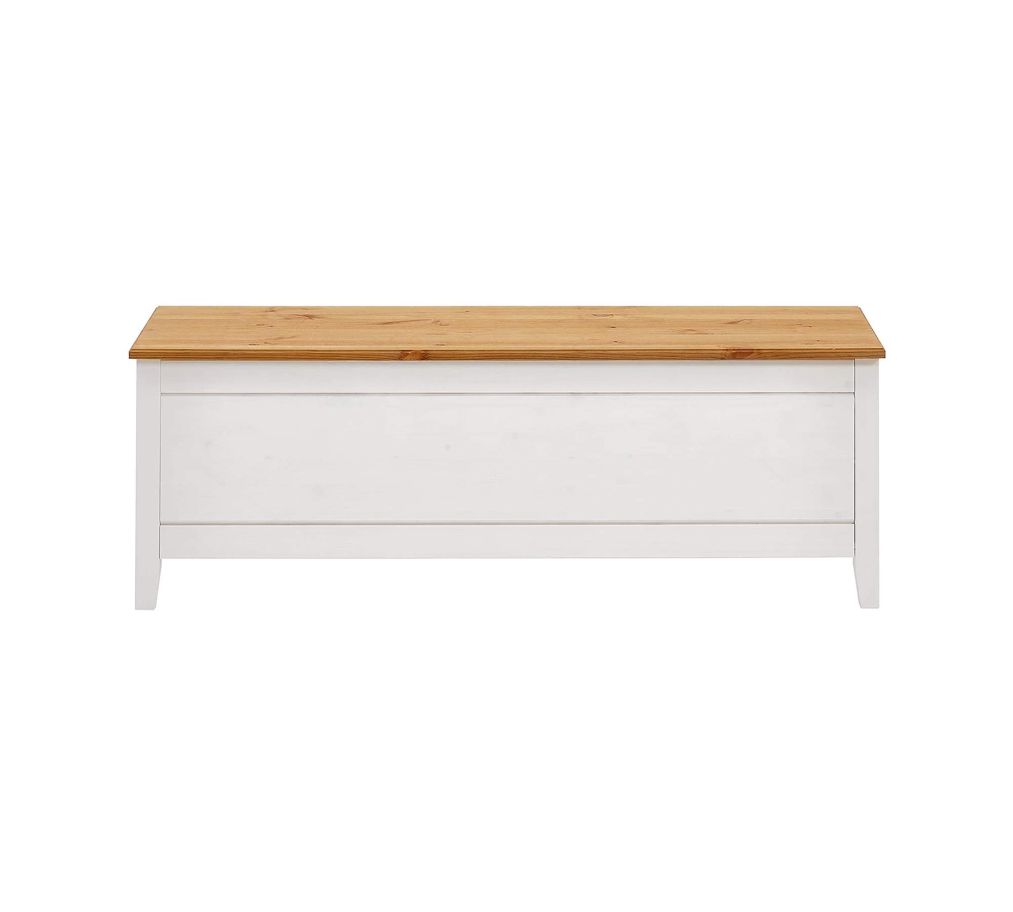 Wäschesammler Massivholz Weiß Braun