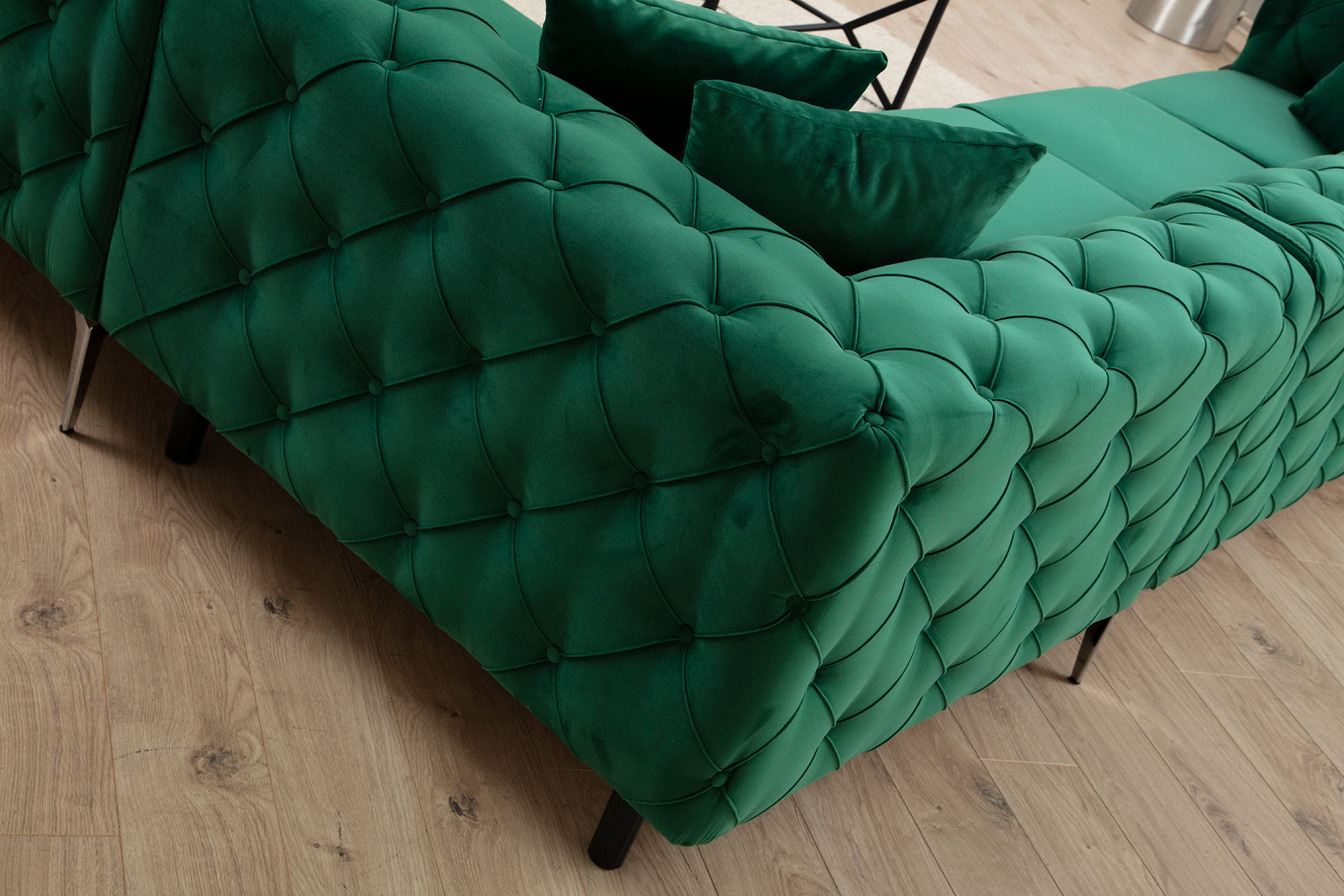 As corner sofa right green