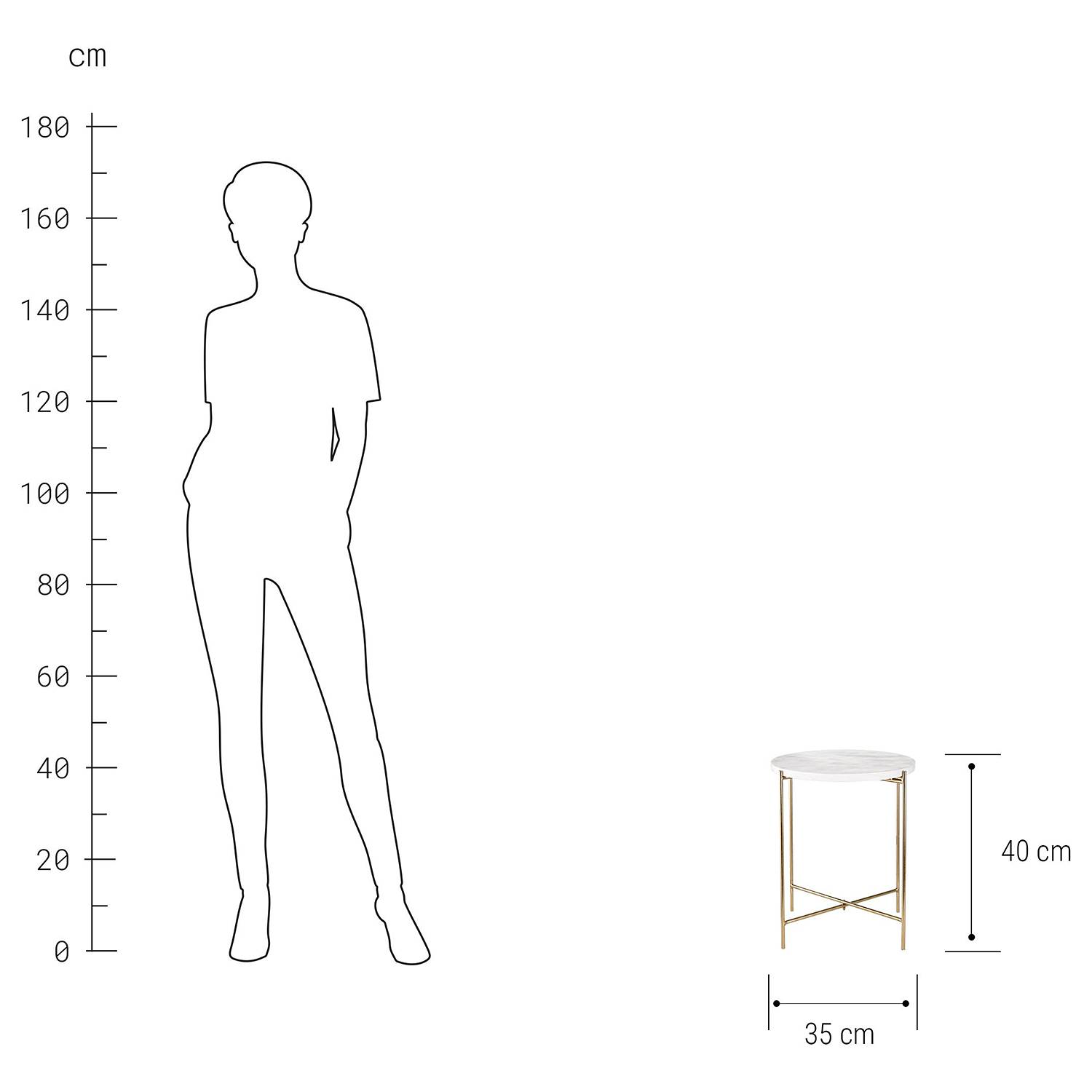Beistelltisch Marmor Eisen Ø35cm