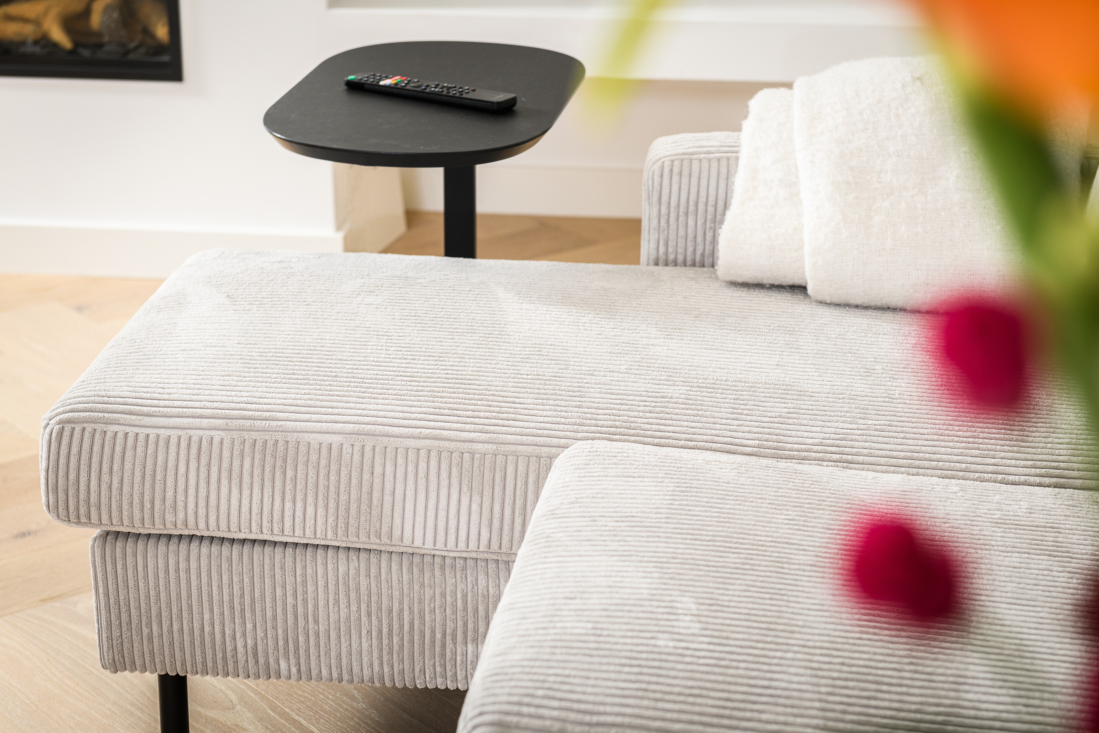 Sofa 3-Sitzer Chaiselongue Links Rechts Creme