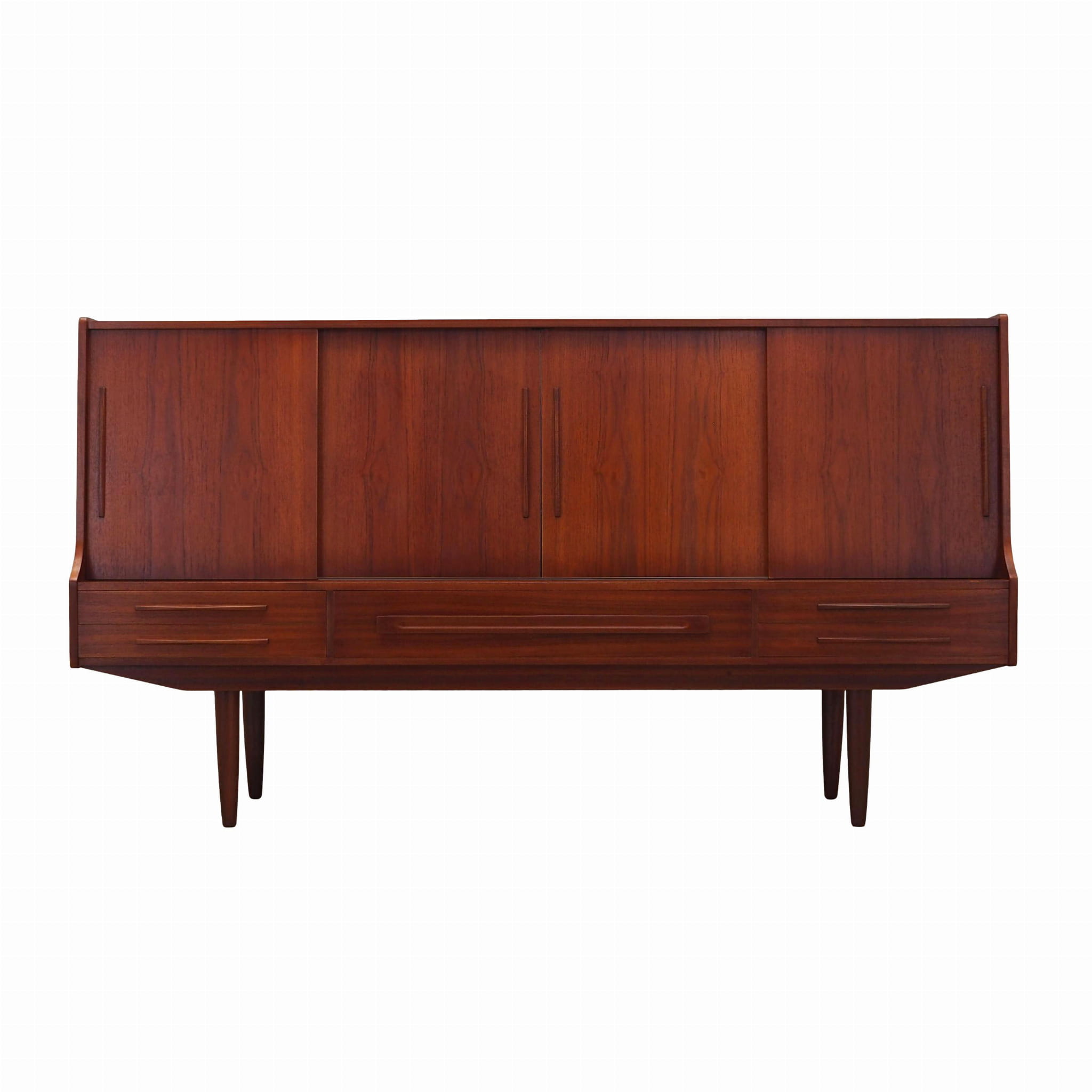 Vintage Highboard Teakholz Braun 1960er Jahre