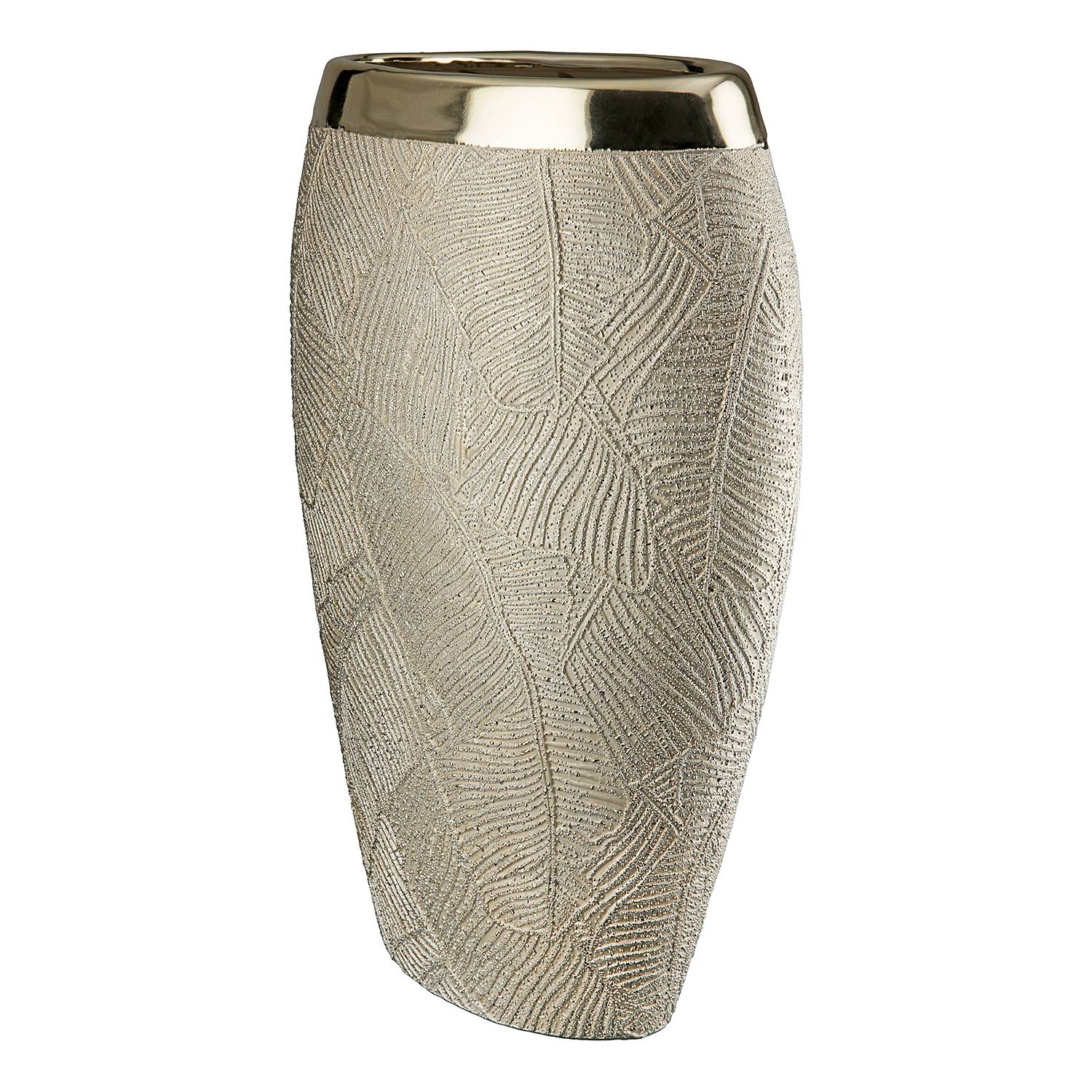 Cascade Vase Ceramic Champagne