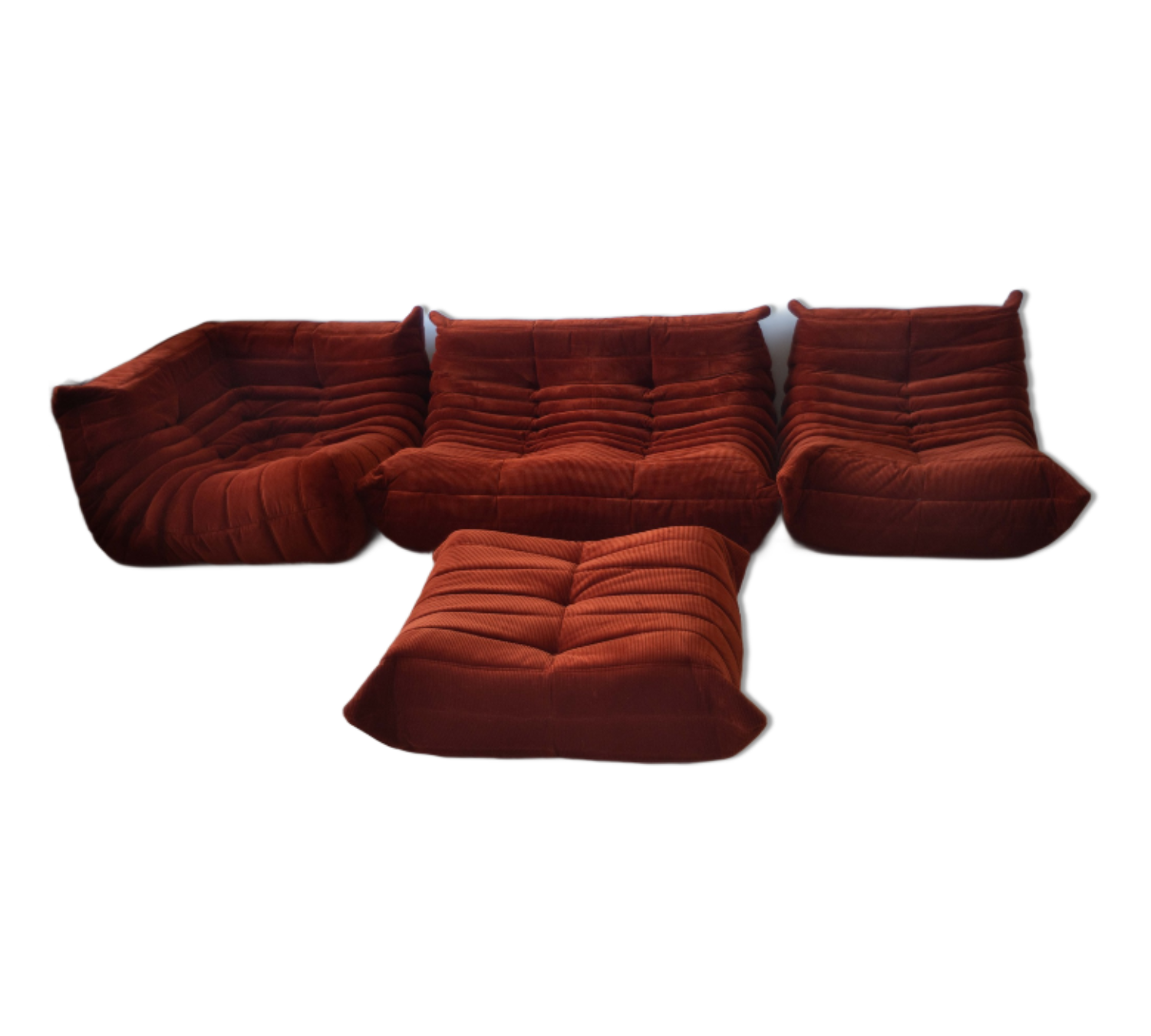 Togo Lounge Set 4-tlg. Cord Orange