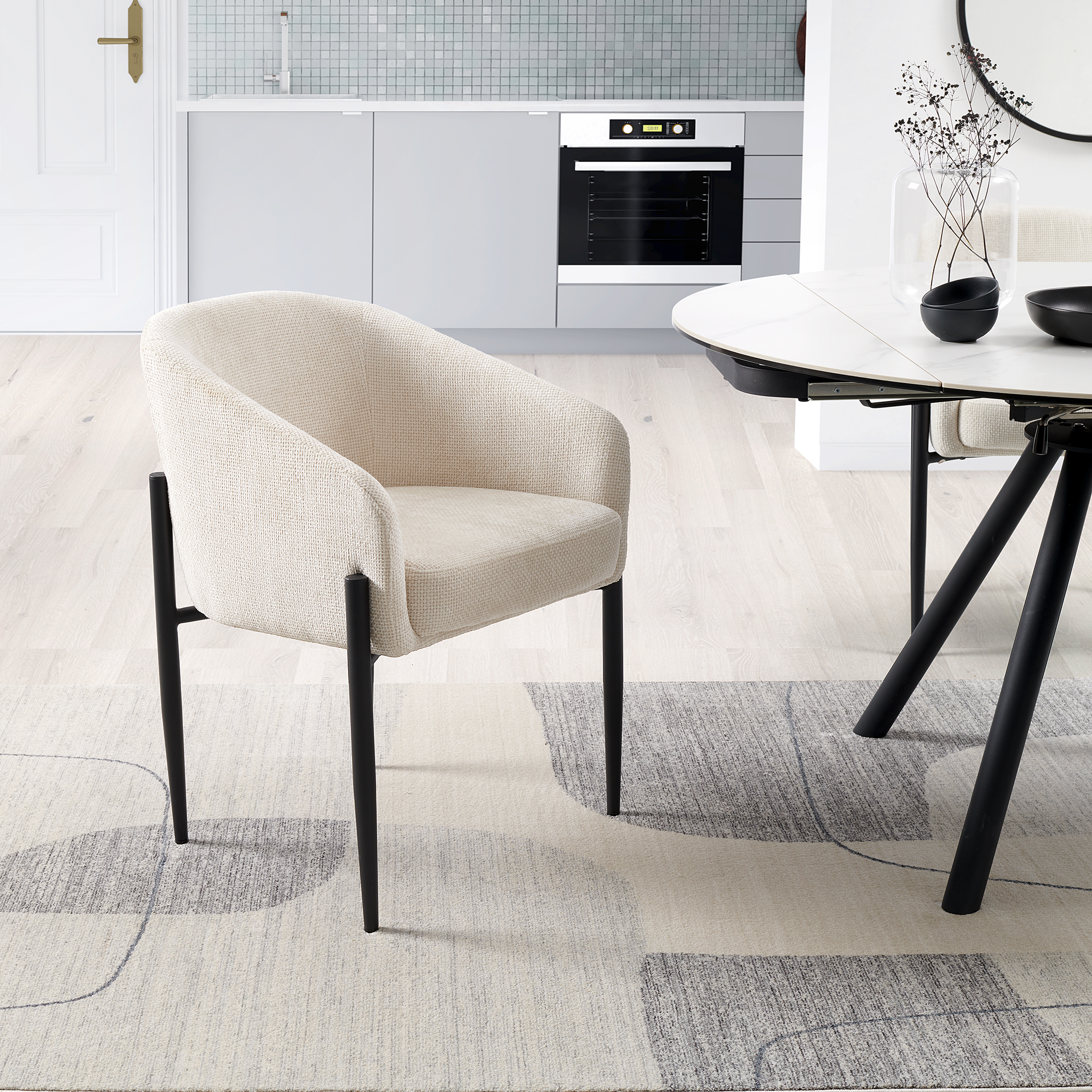 Stensved Polsterstuhl Eisen Textil Beige