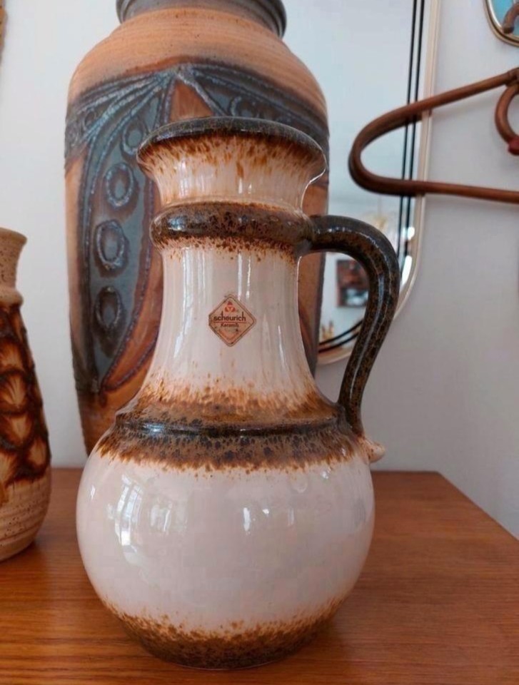 Vintage Vase Keramik Beige