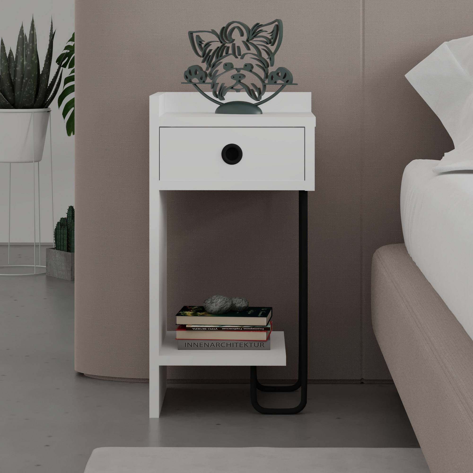 Sirius Bedside Table Left White