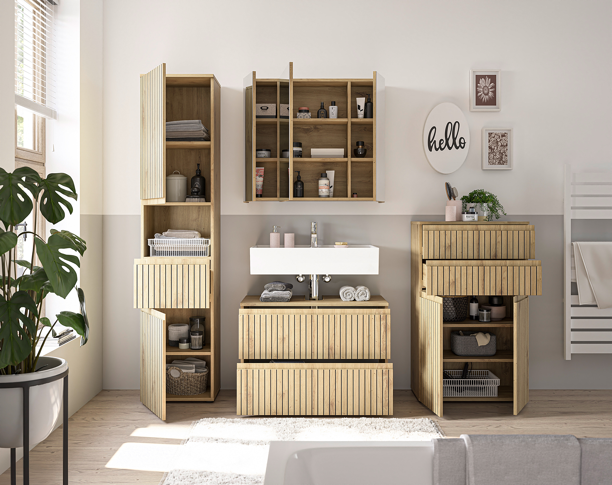 Rookerie Vanity Unit Artisan Oak Decor 80 cm