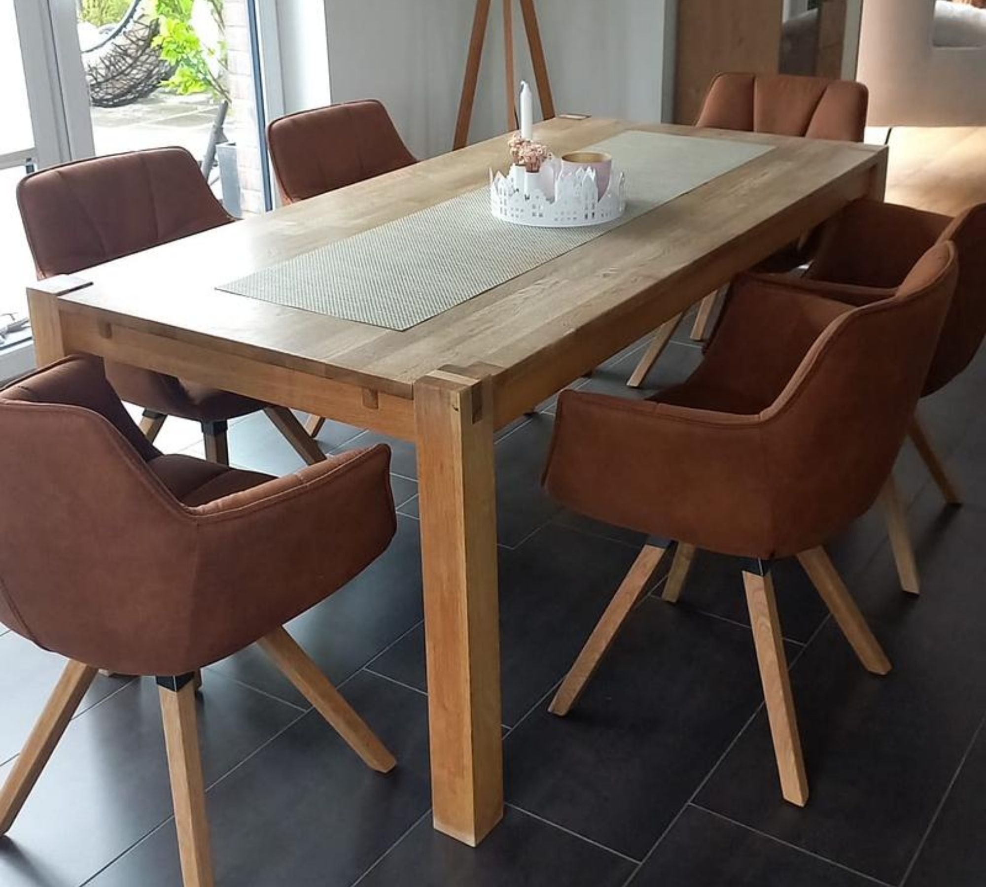 6x Esszimmerstuhl Kunstleder Braun