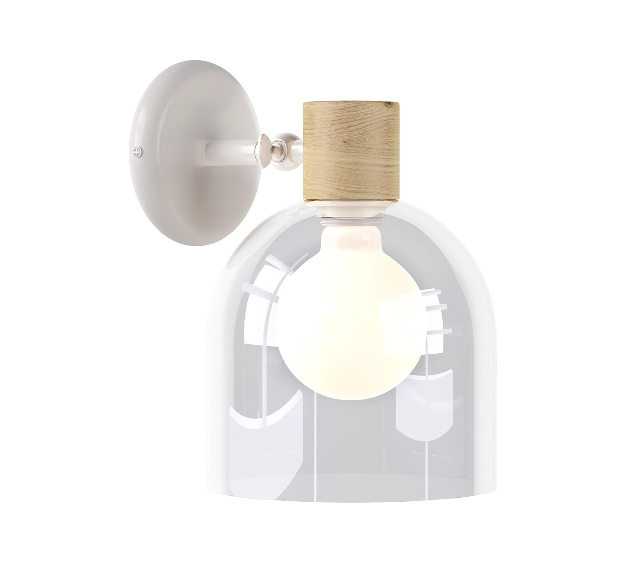 Wall lamp 1-flame metal clear glass