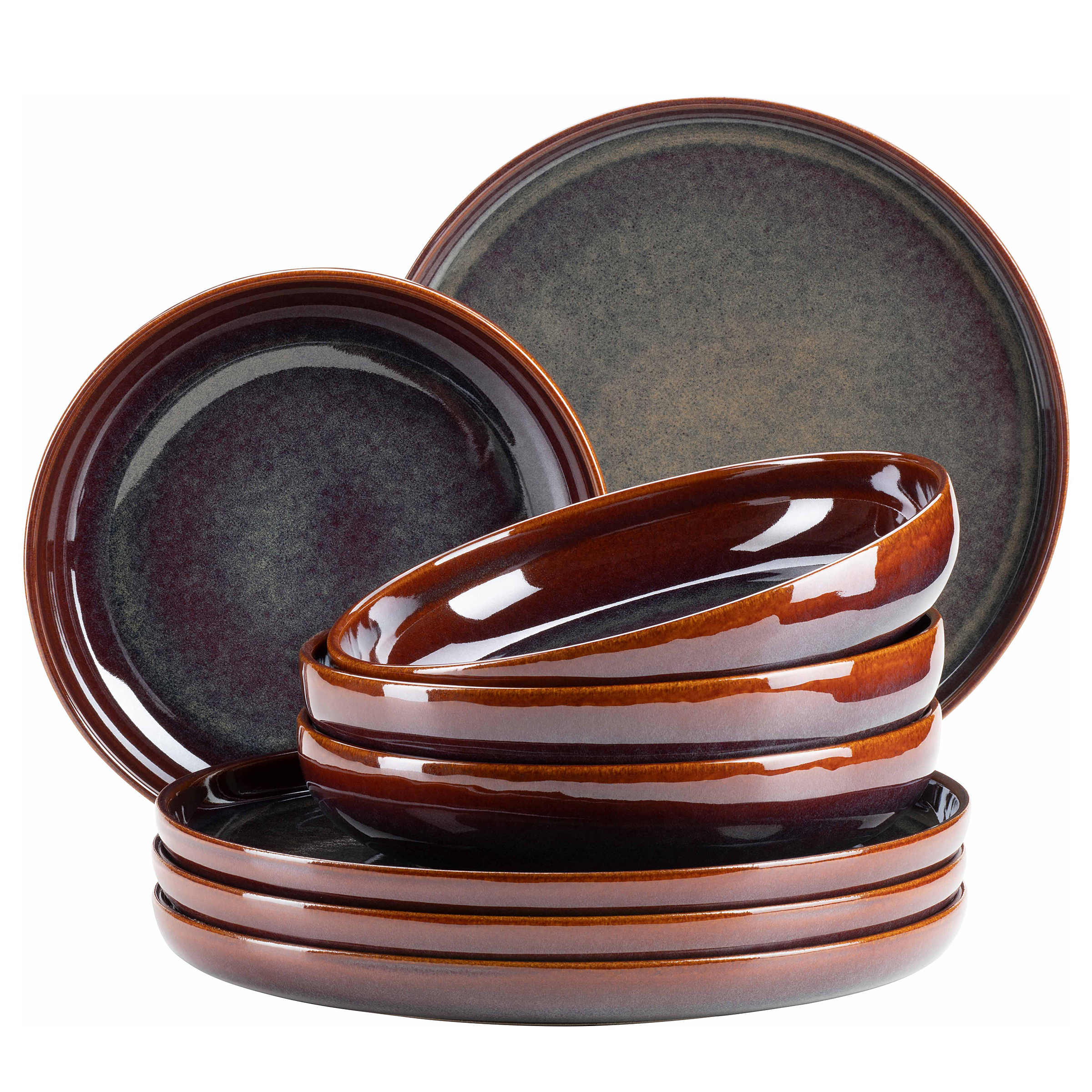 Dinner service Jungle Set of 8 Ceramic Multicolored