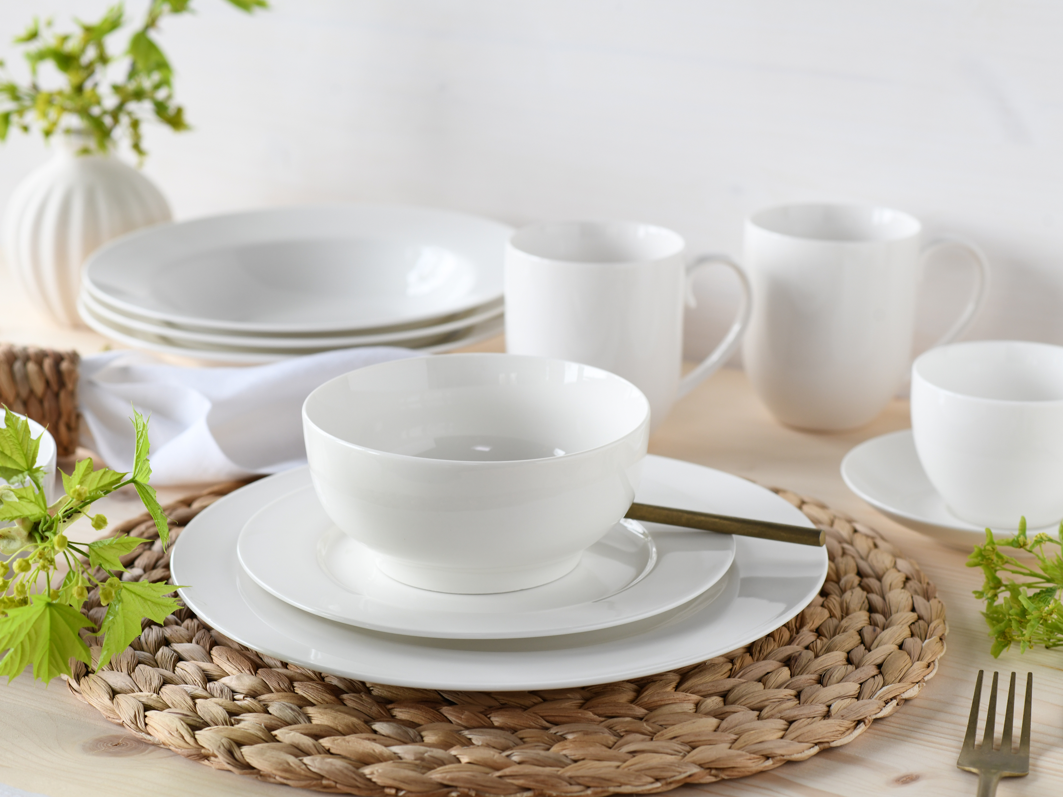 Combination Service Fleur Royal 42-piece Set White Porcelain