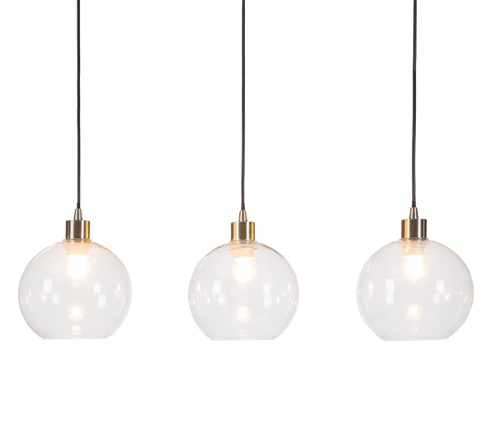 Pendant lamp Elven Glass / Iron 3-bulb