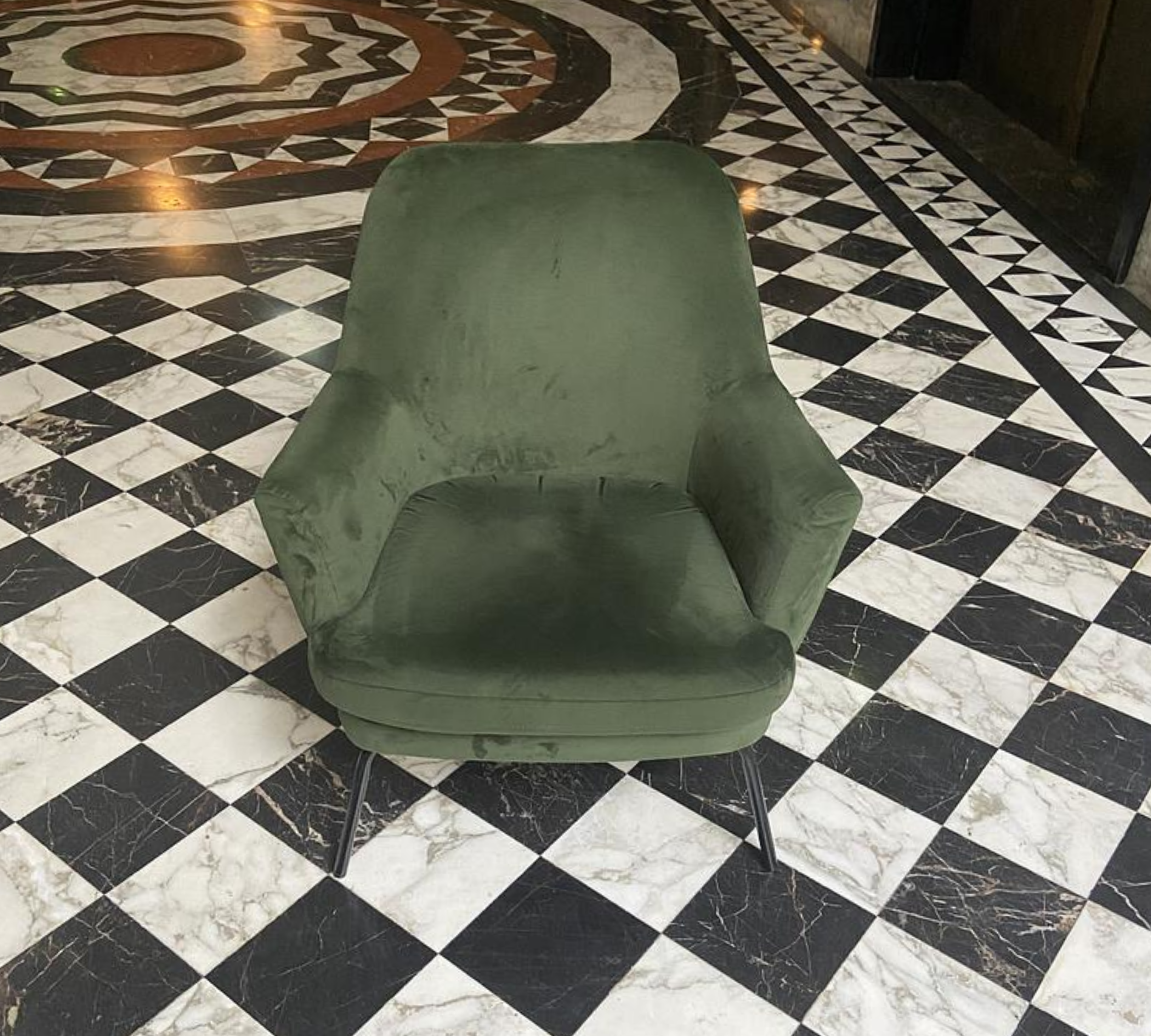 3x Chisa Armlehnstuhl-Set Samt Metall Grün