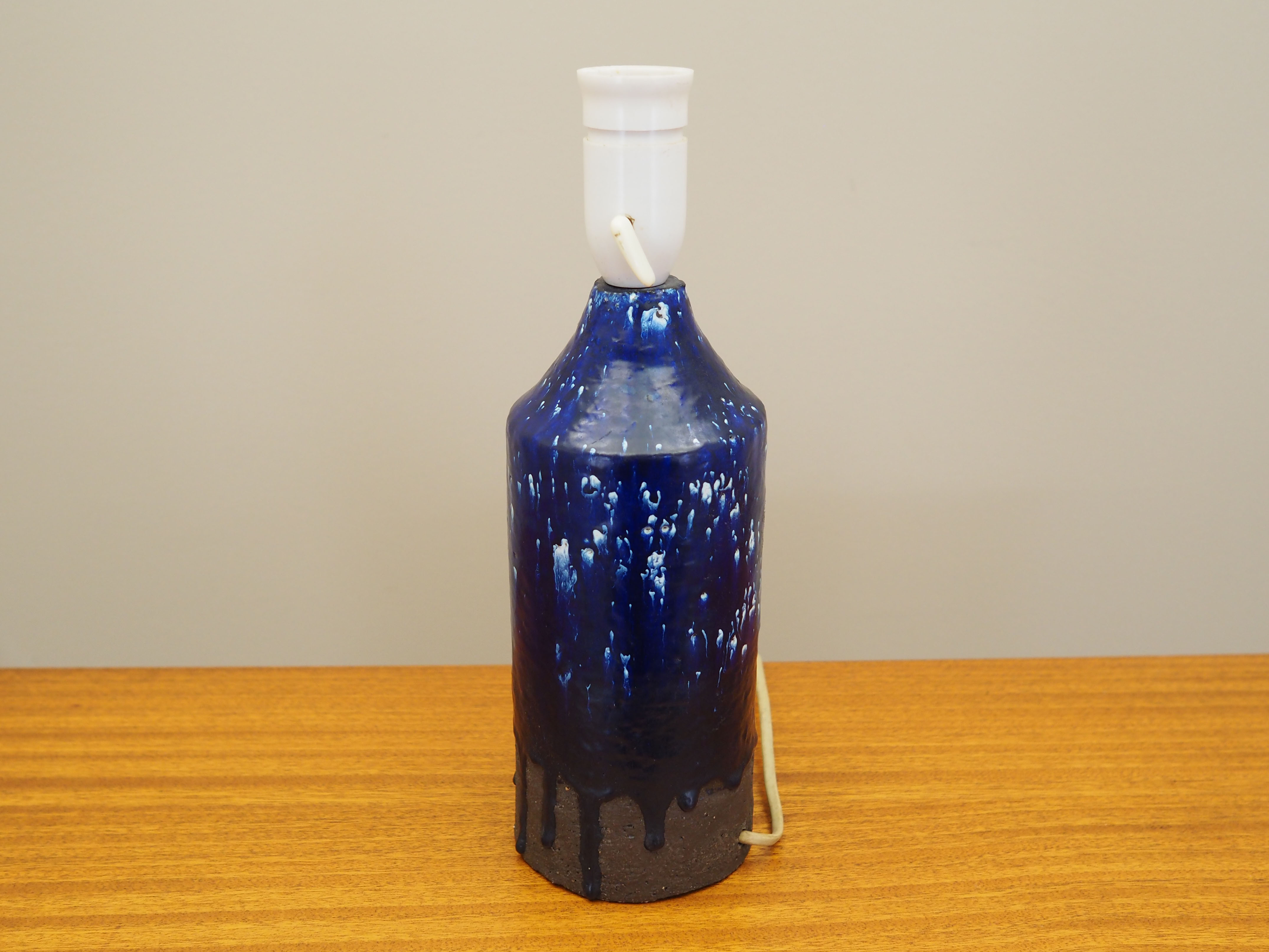 Tischlampe Keramik Blau 1960er Jahre