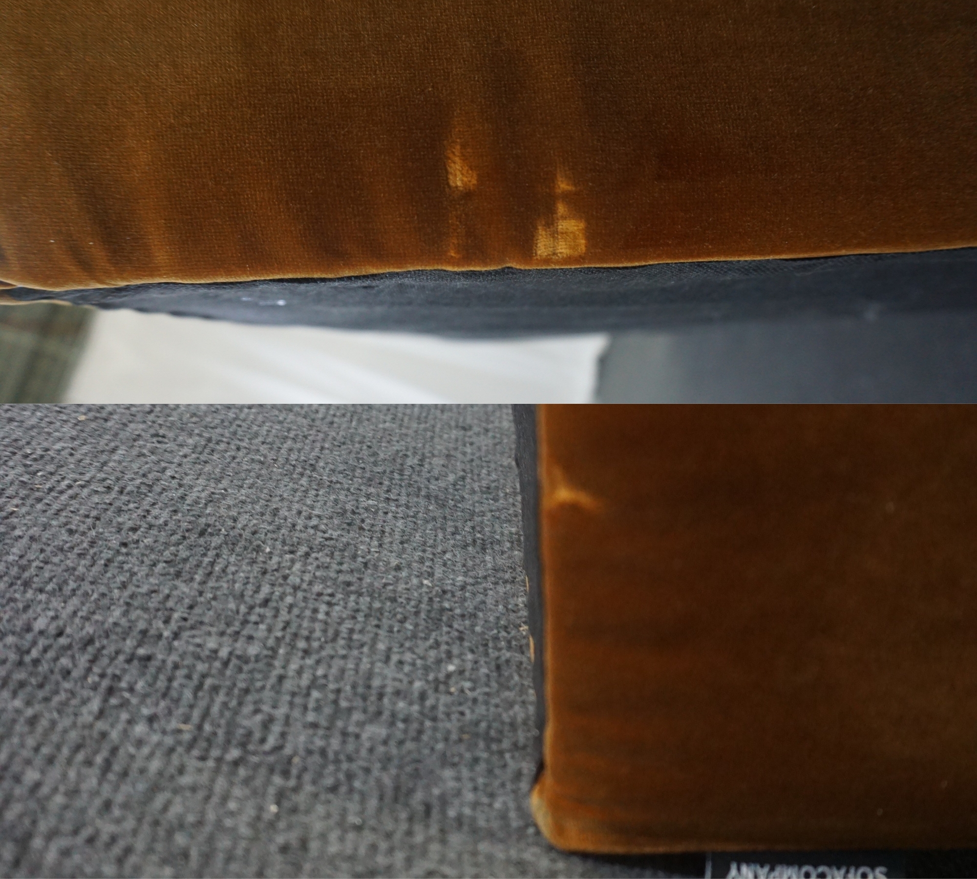 Noa Sofa 3-Sitzer Velour Matt Amber