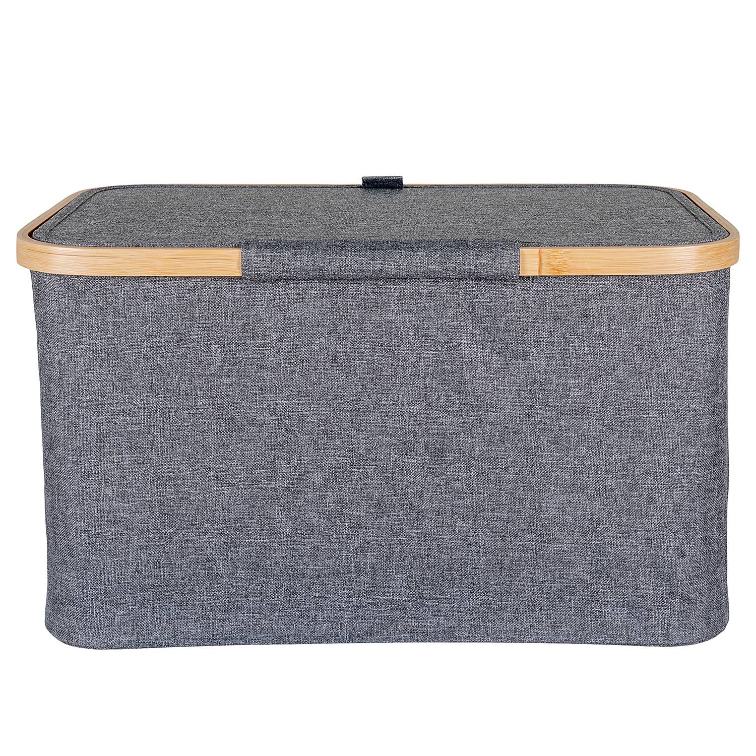 Aufbewahrungskorb Noto 45 x 30 cm Bambus Dunkelgrau