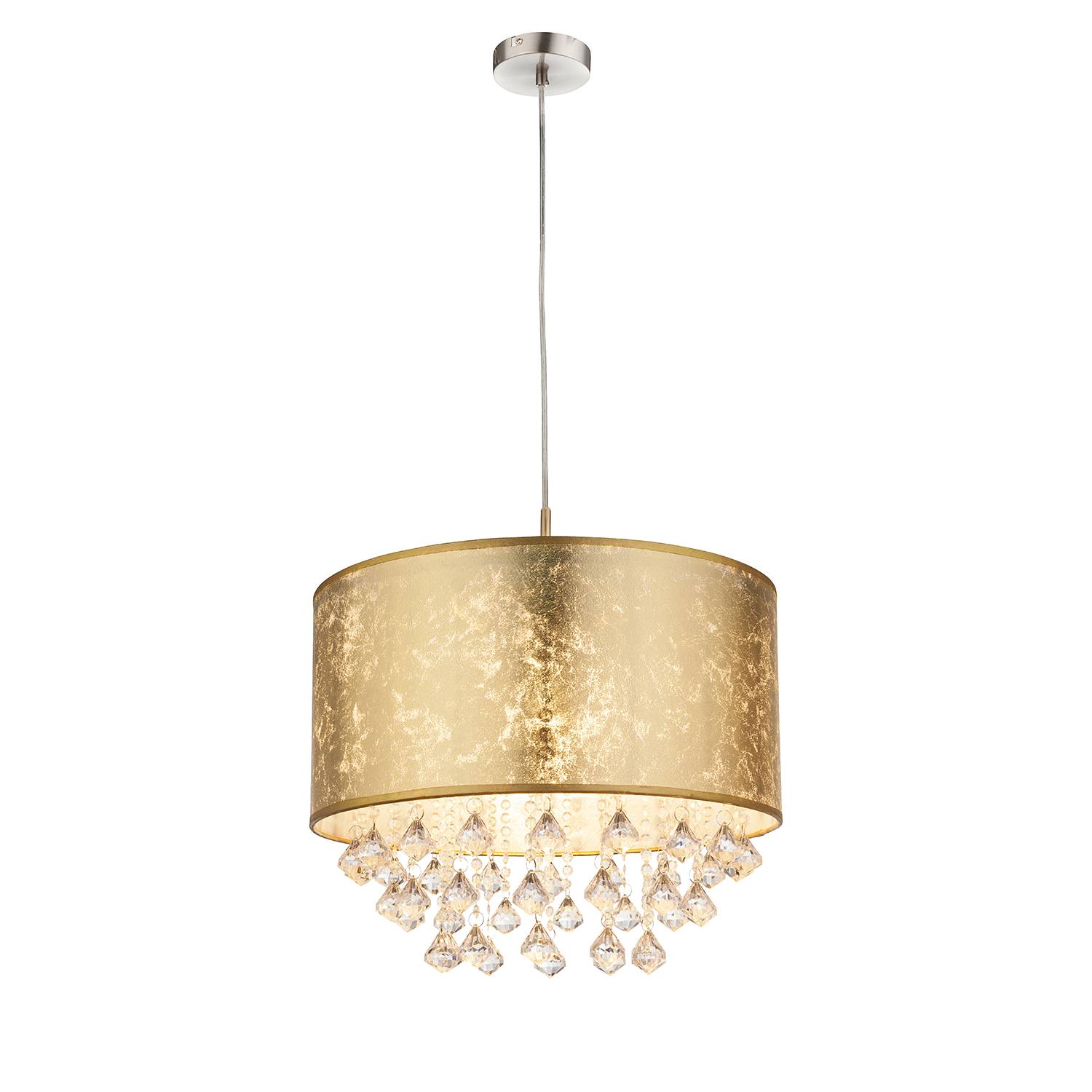 Pendelleuchte Amy II Mischgewebe / Eisen 1-flammig