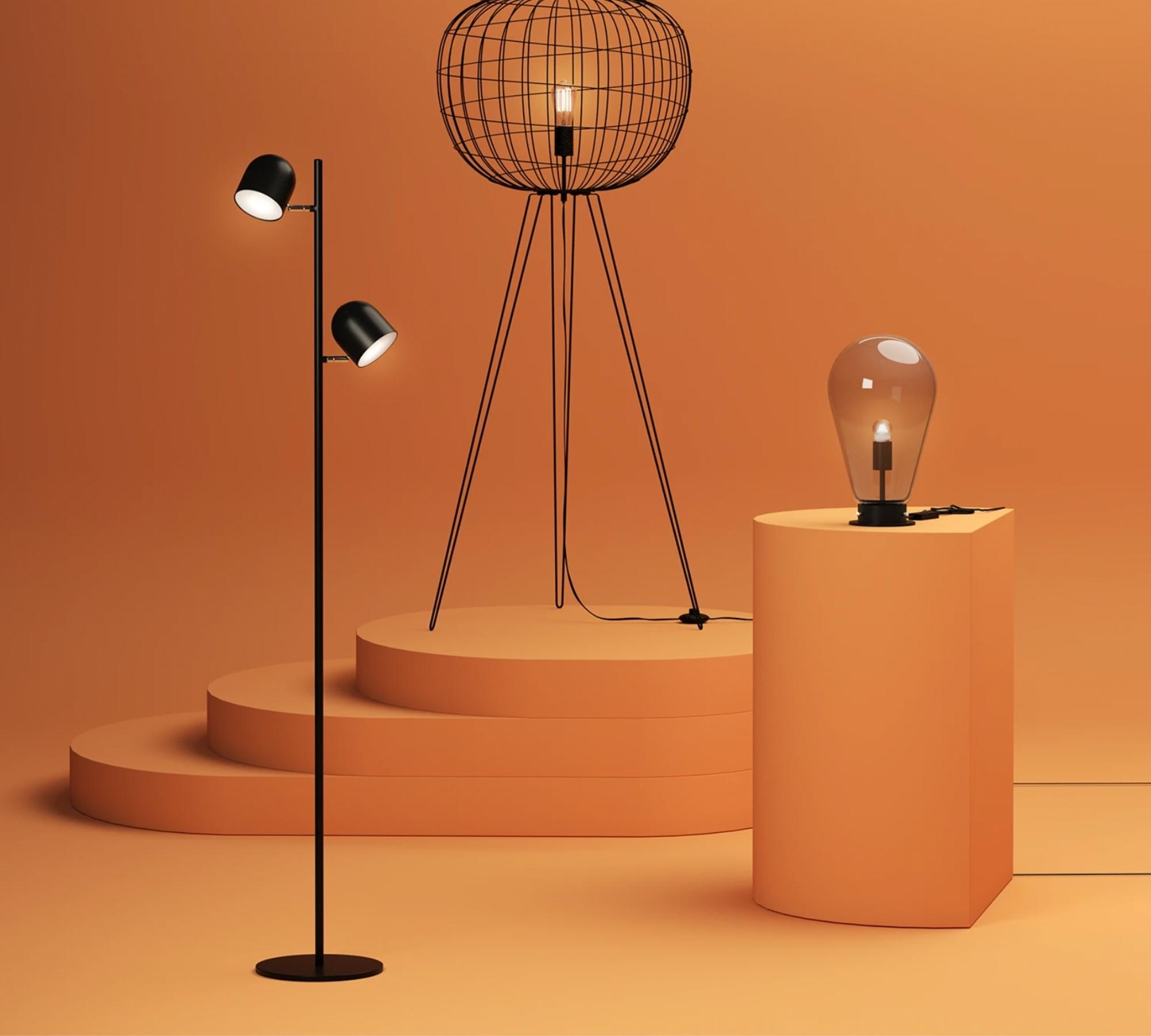 LED-Stehleuchte Jon Eisen 2-flammig Schwarz