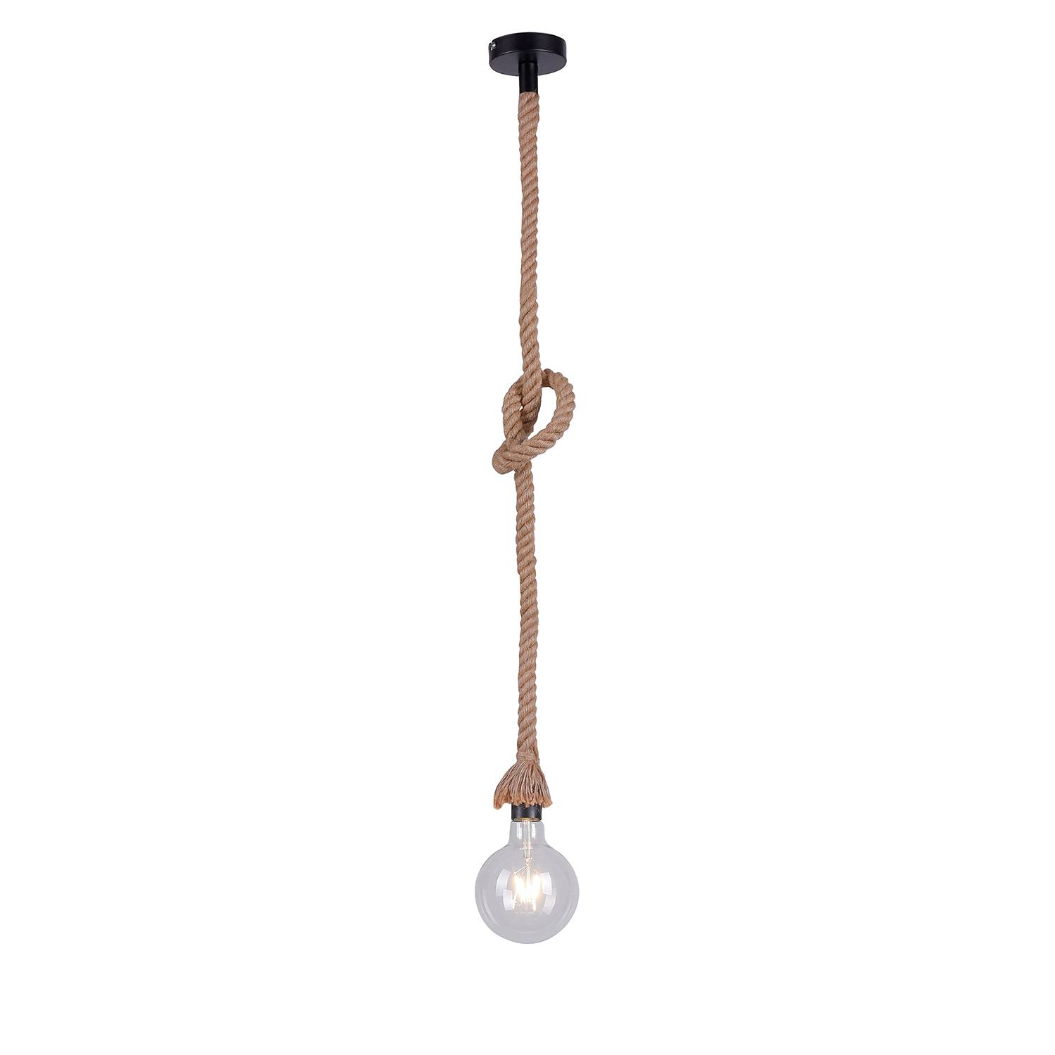 Rope I Pendant Light 1-Bulb Natural Fiber