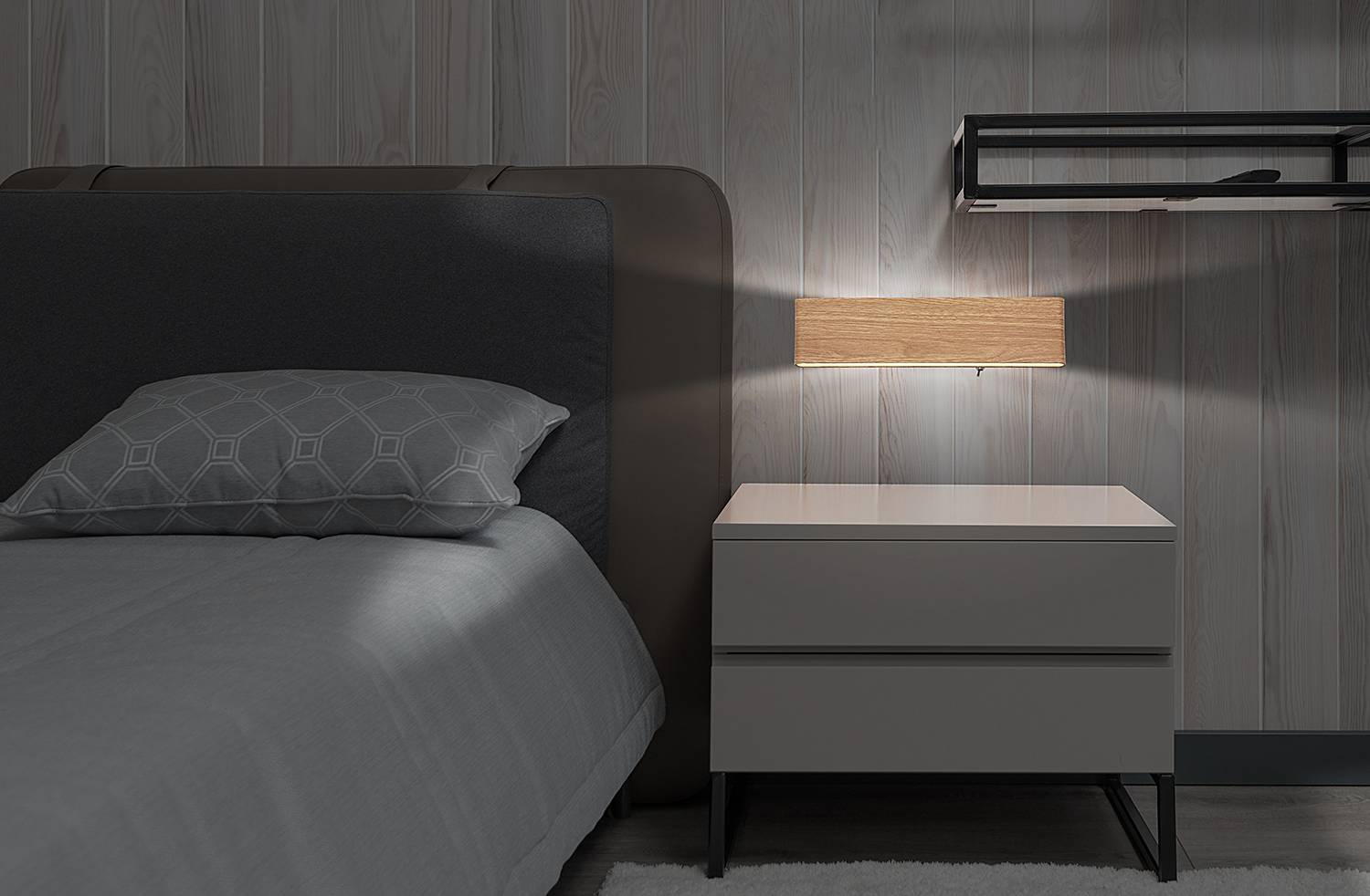 Siegfried LED-Wandleuchte Acrylglas Eisen Braun