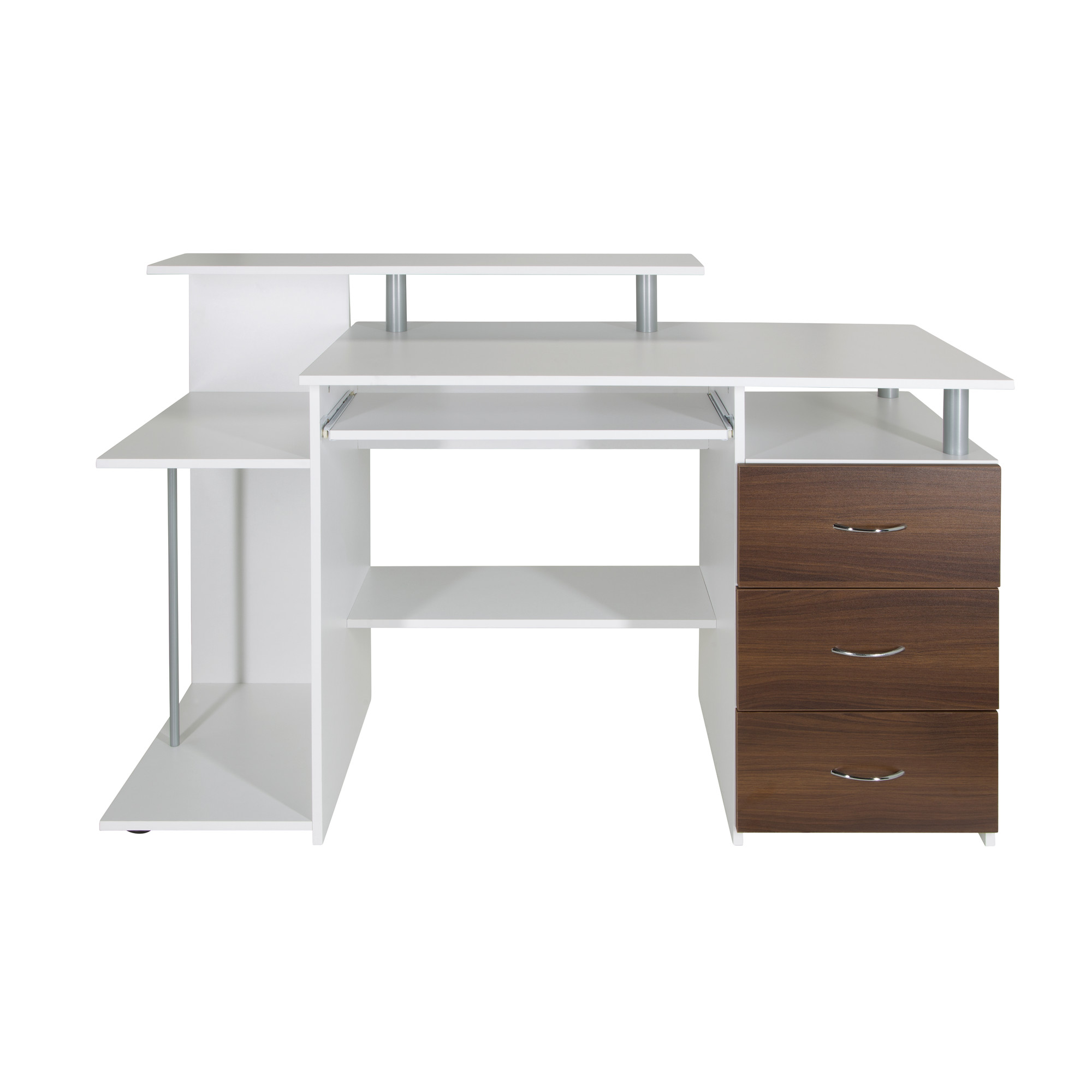 WORKSPACE H IV Scrivania legno bianco/noce