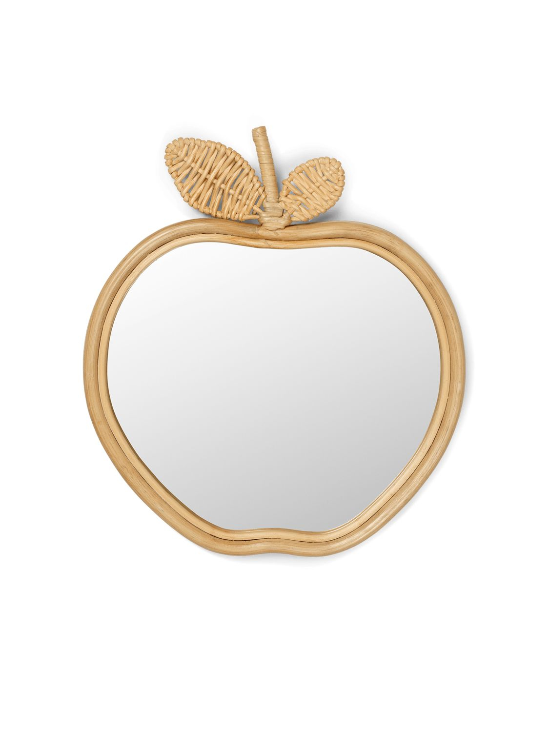 Apfel Spiegel Rattan Beige