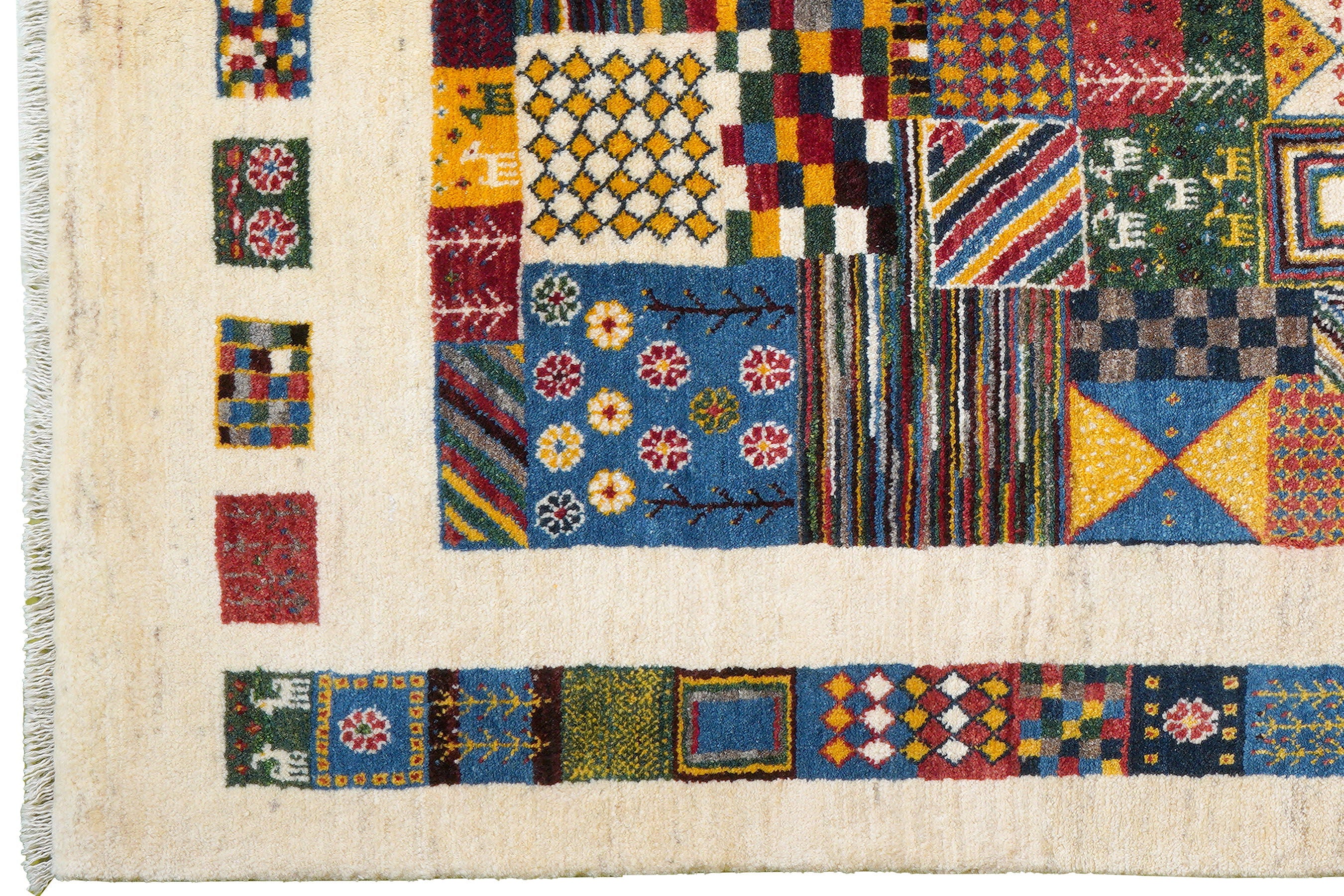 Tappeto Gabbeh Rizbaf Lana Multicolore