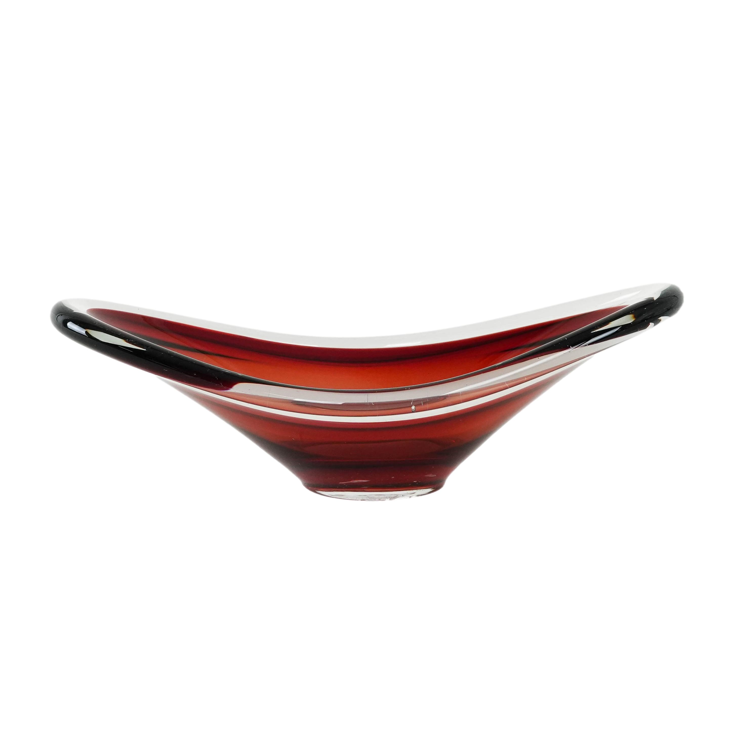 Ruby plate Murano glass1960s