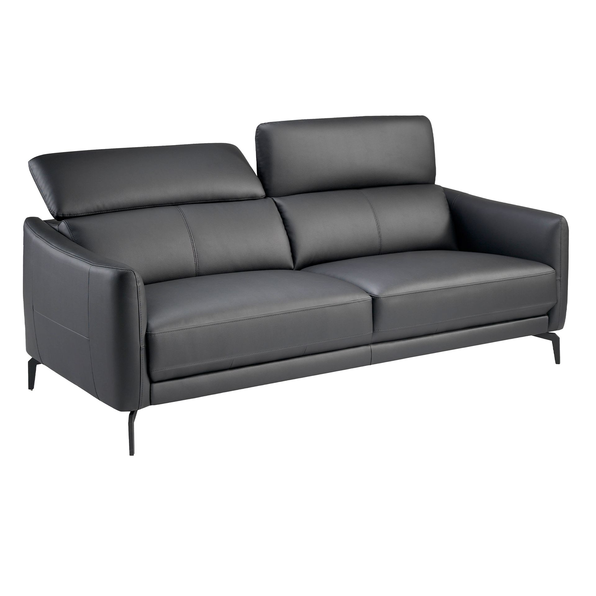 Sofa 3-Sitzer Leder Schwarz